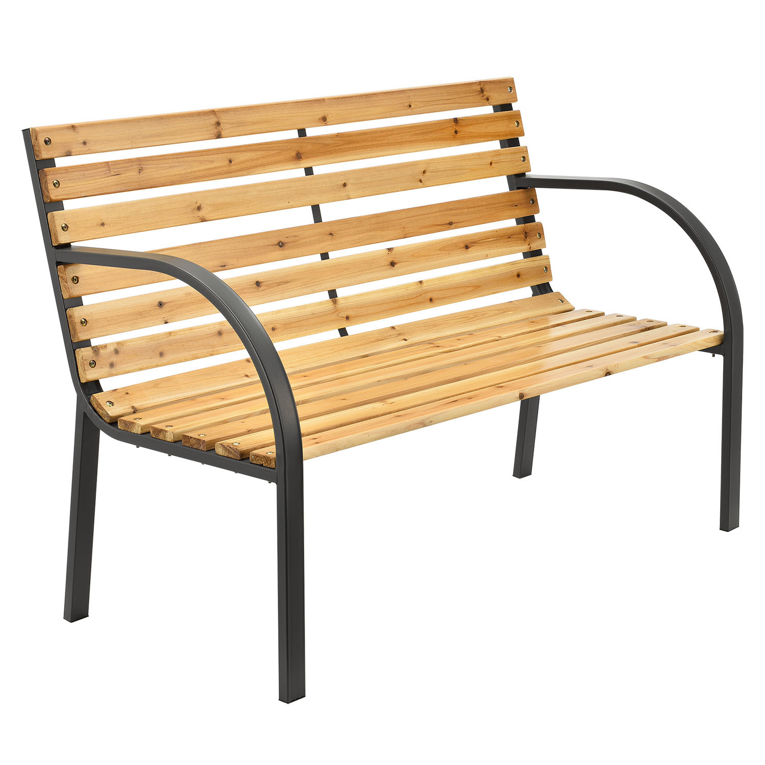 E-shop 2 Sitzer Gartenbank Modena aus lackiertem Holz und Stahl