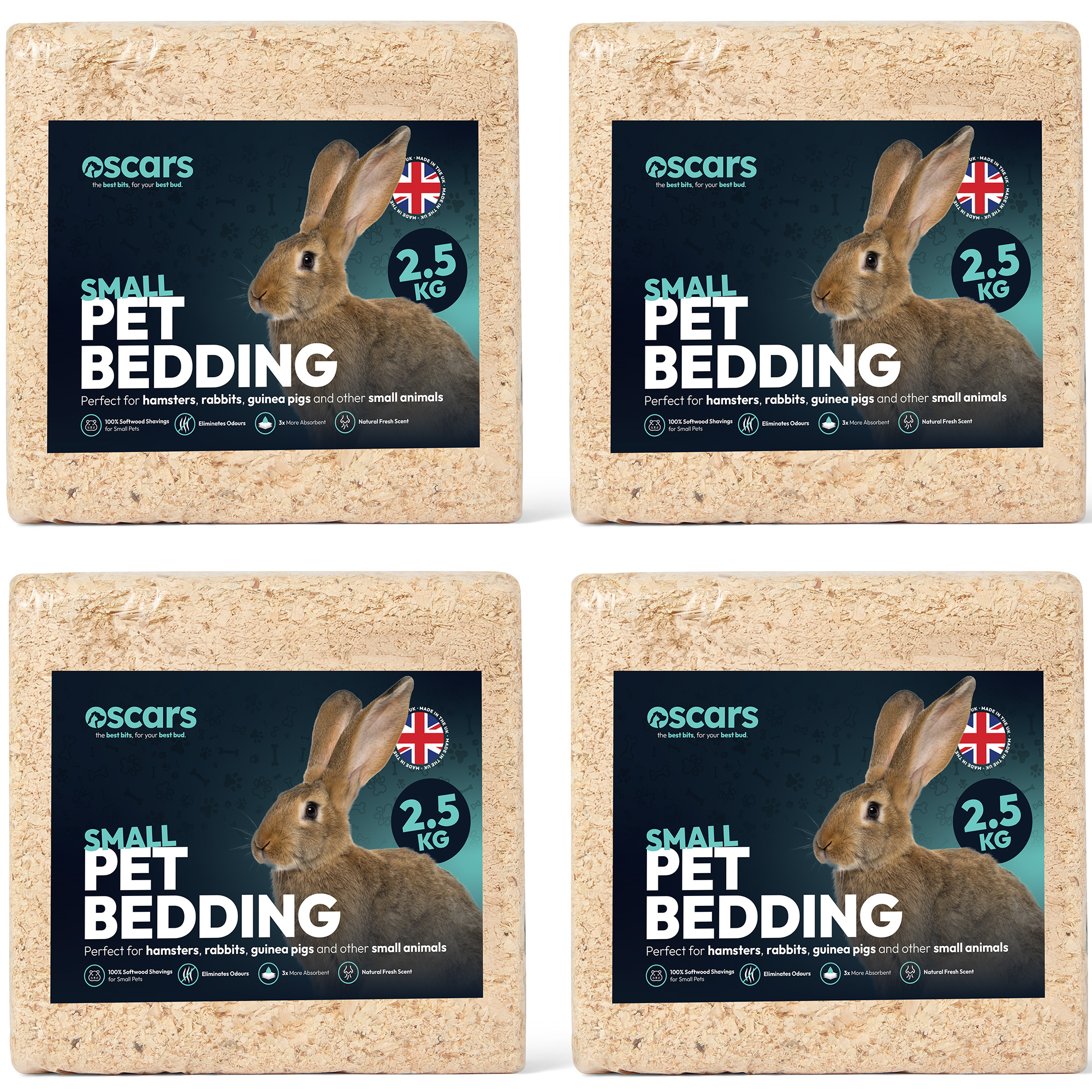 Oscars Wood Shavings Natural Small Pet Bedding, 2.5kg