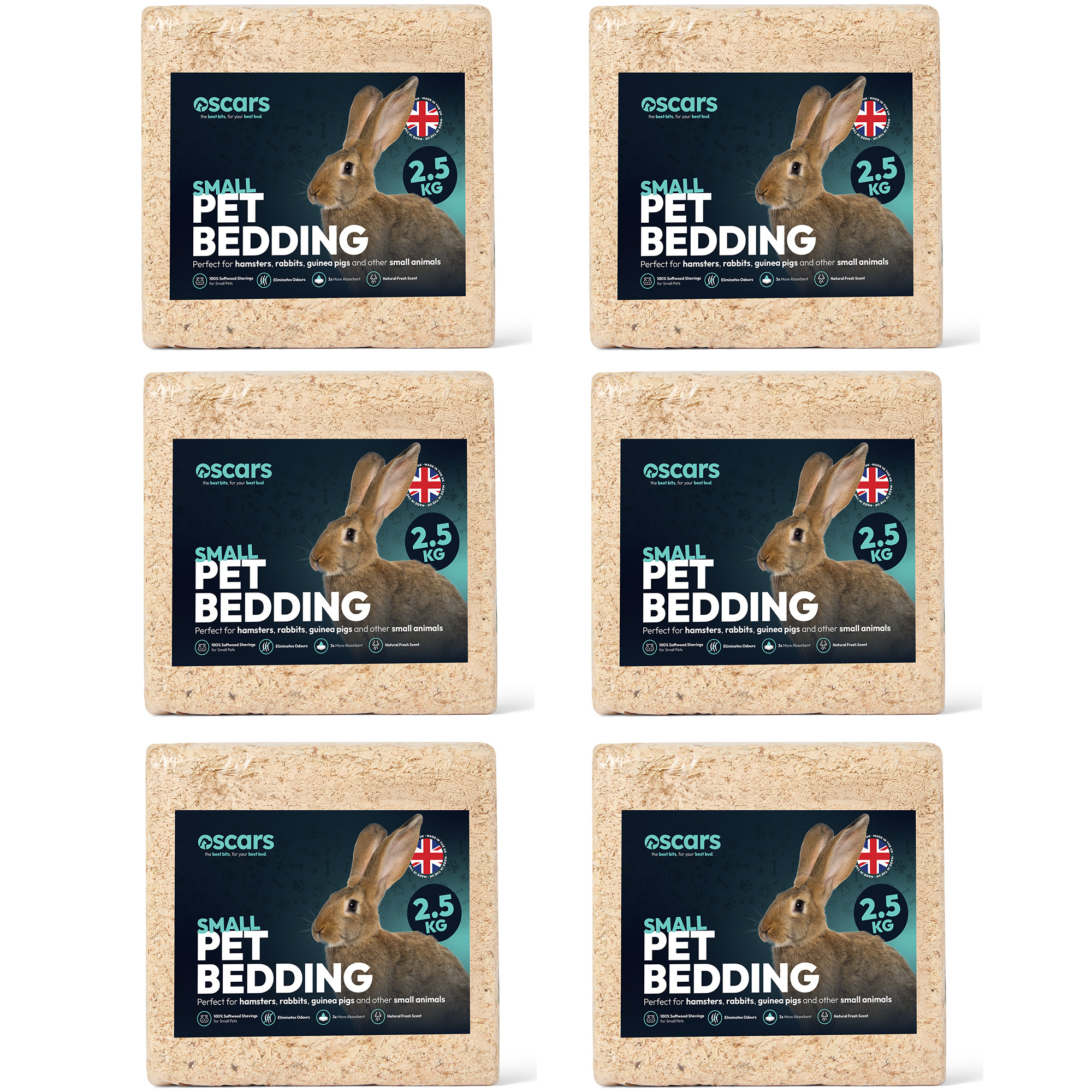 Oscars Wood Shavings Natural Small Pet Bedding, 2.5kg