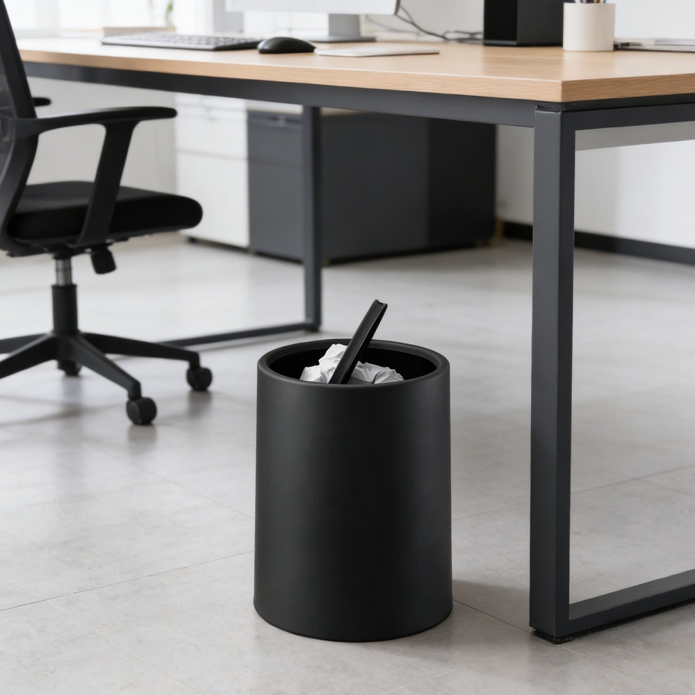 Image of 1/2/3pcs 12l Swing Lid Bathroom Trash Can Black Bathroom Trash Can With Lid Cosmetic Trash Can Swing Lid Plastic Waste Bin For Bathroom, Bathroom, Kitchen, Office