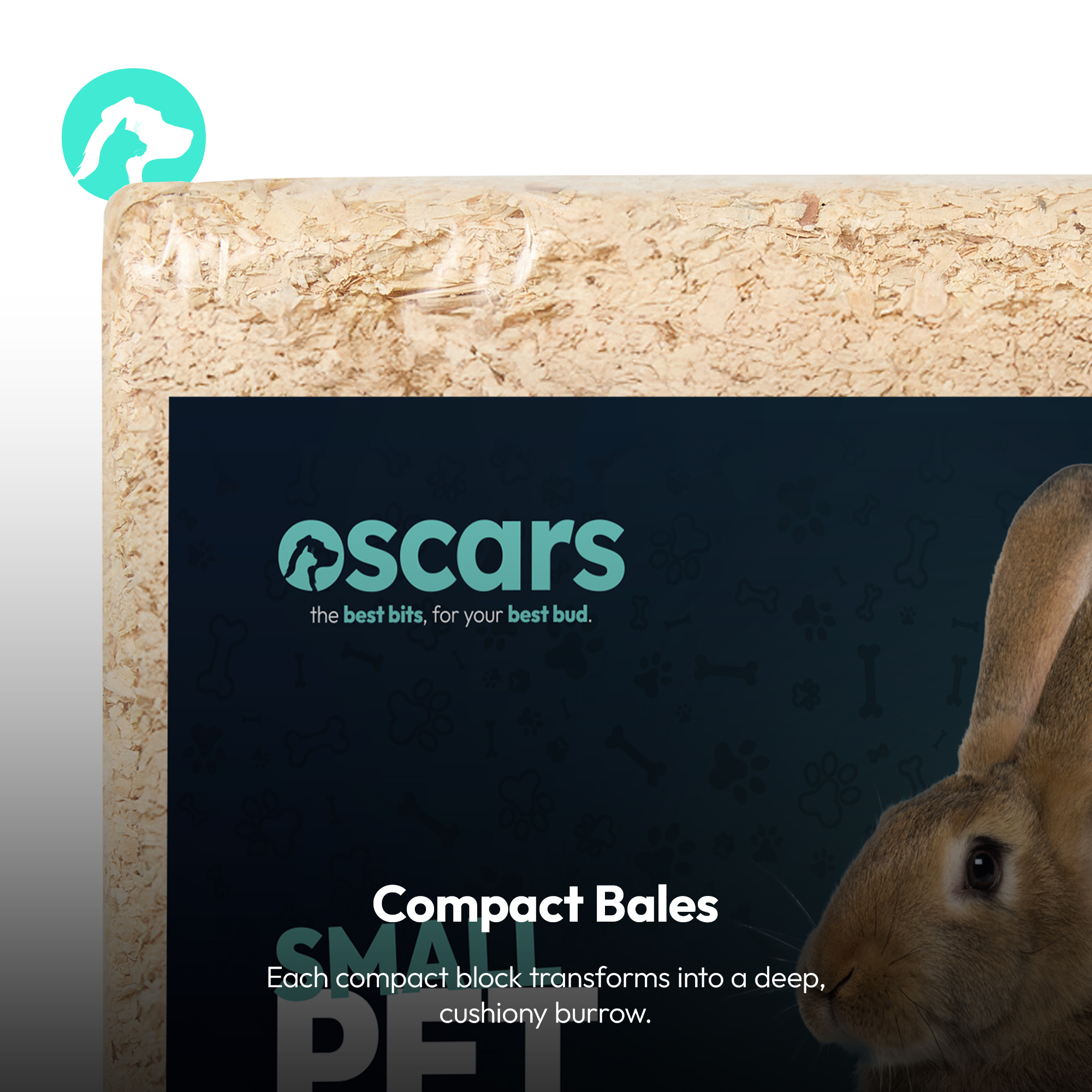 Oscars Wood Shavings Natural Small Pet Bedding, 2.5kg