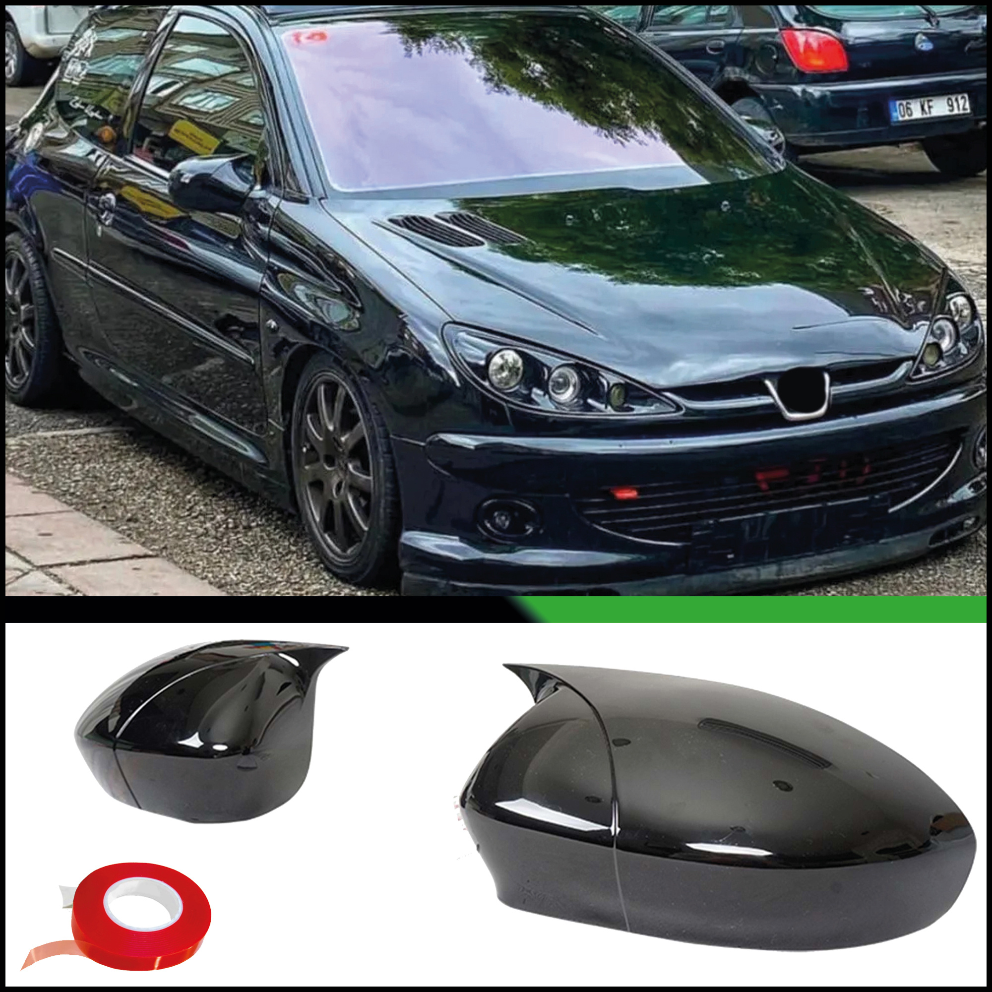 TEMU Mirror Cover For 1998-2012 Accessory Rearview Mirror Cap Shell Cap Bat Model