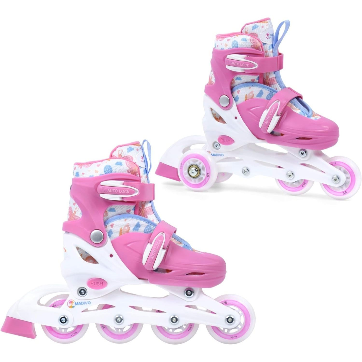 E-shop Rollschuhe / Kinder 2-in-1 Rollschuhe MADIVO COTTONCANDY, verstellbar 26–29 / 30–33, Triskates -5 PU