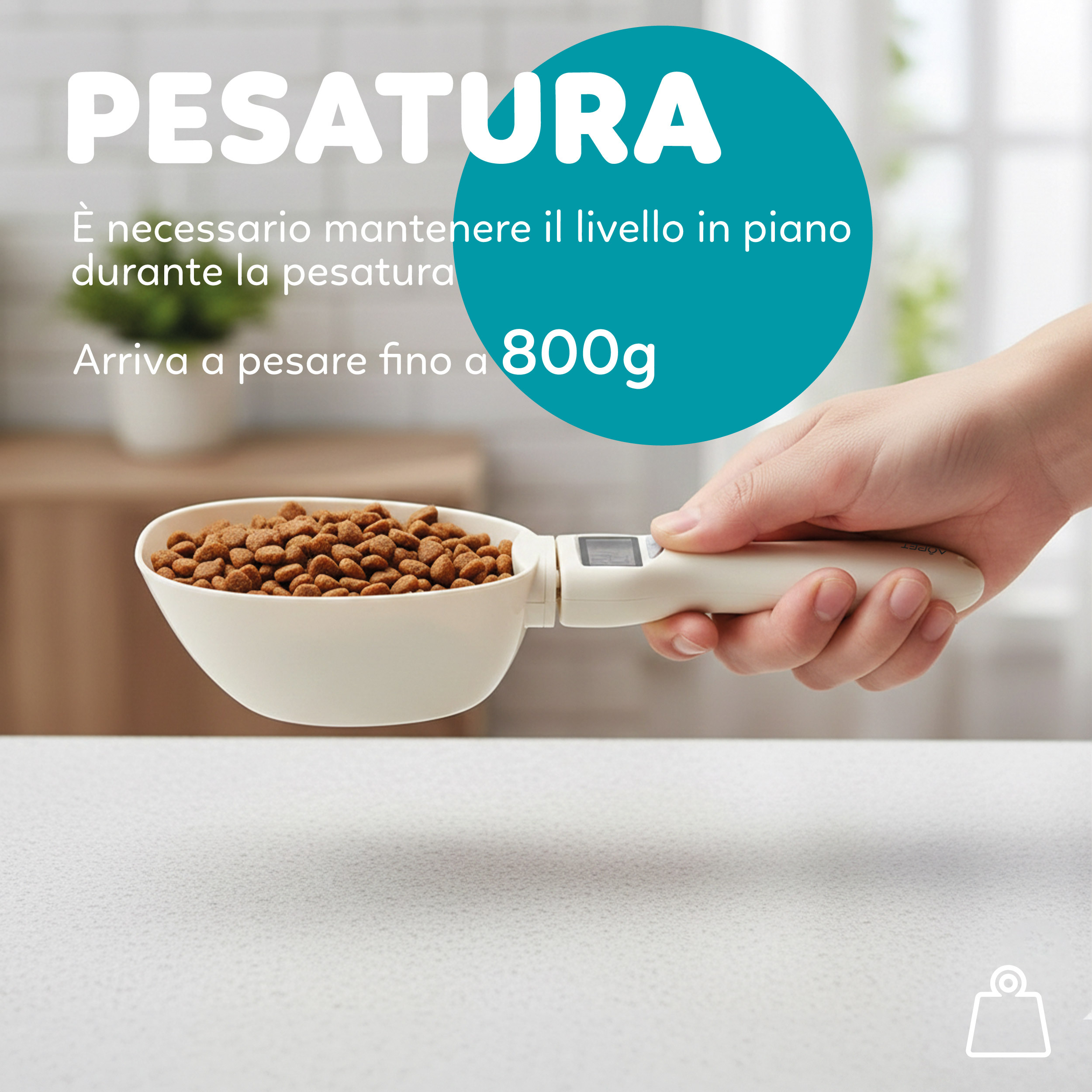 TEMU Aqpetfriends Digital Dog Food Scale With Easy-to-read Lcd Display, Precision Measuring Scoop For Food And , Electronic Pet Measuring Cup, Weighs