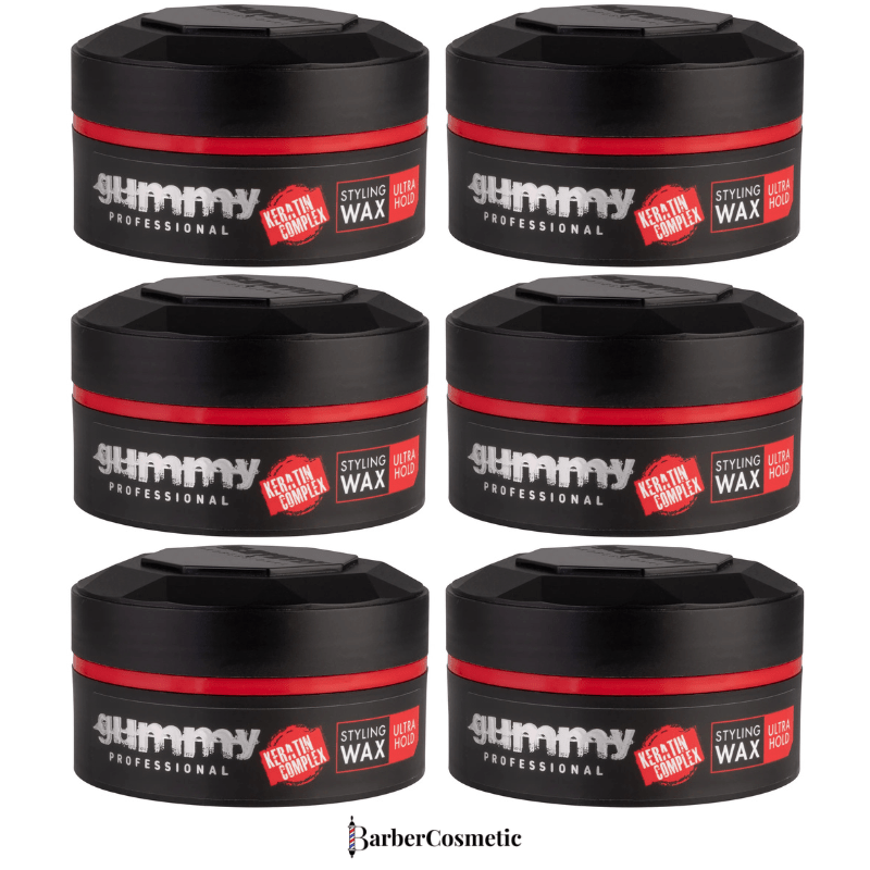 TEMU Gummy Styling Wax Ultra Hold 150 ml Lot de 6 Cire Coiffante Gel Wax Barber Effet Brillant Fixation Ultra Forte Parabene Alcool Water Based