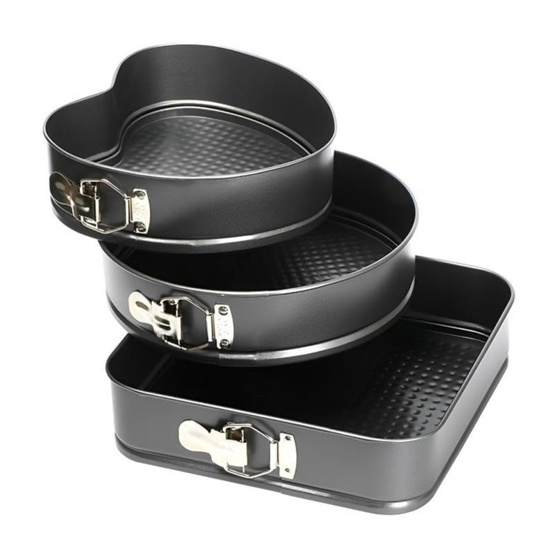 TEMU 3 Piezas Molde Desmontable,con Capa Revestimiento Antiadherente Profesional Spring Forma Molde De Horno,Para Ideal Para Tartas De Queso Y