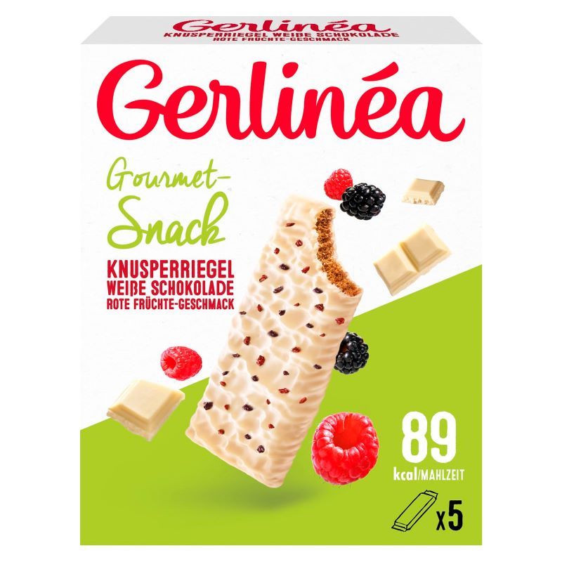 Gerlinea | Crispy Bars With Red Fruits | Crispy Waffles | Delicious Snacks, Gluten-free, Rich In Fiber | Pack Of 6 Bars | 102 G