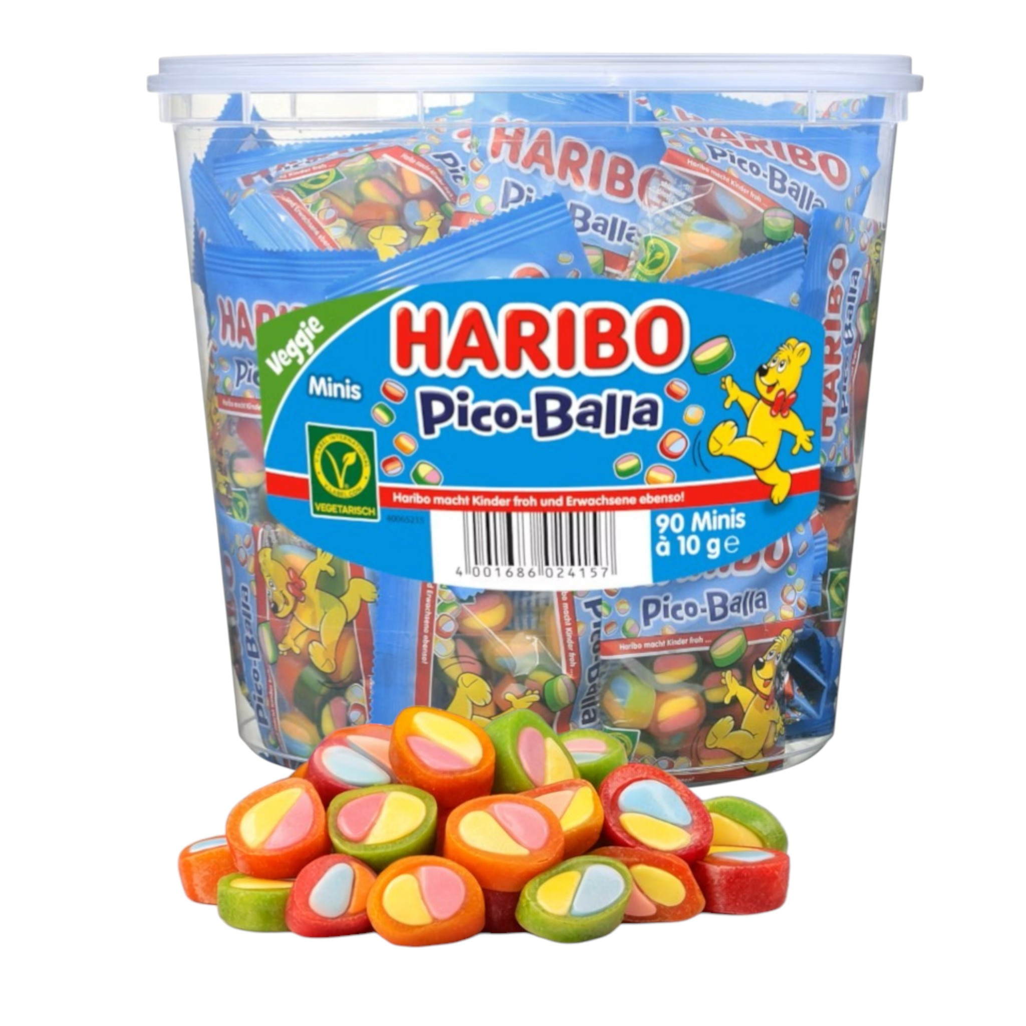 Image of Haribo Pico Balla Mini Bags 90pcs 900 G | Fruit Gum Candy | Fruit Gum Mini Bag Mix | Sweets Package For Party, Stock And Candy Buffet