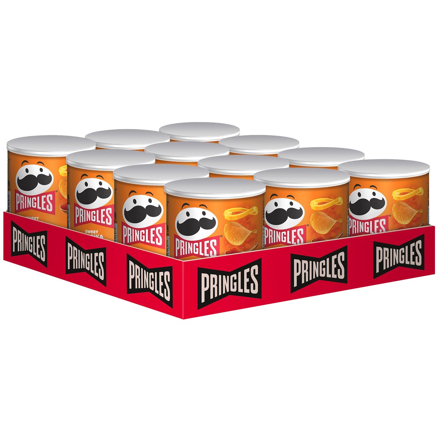 Image of Pringles Sweet Paprika (12 X 40 G) - Stack Chips With Sweet-spicy Paprika Flavor - Pop. Play. Eat.