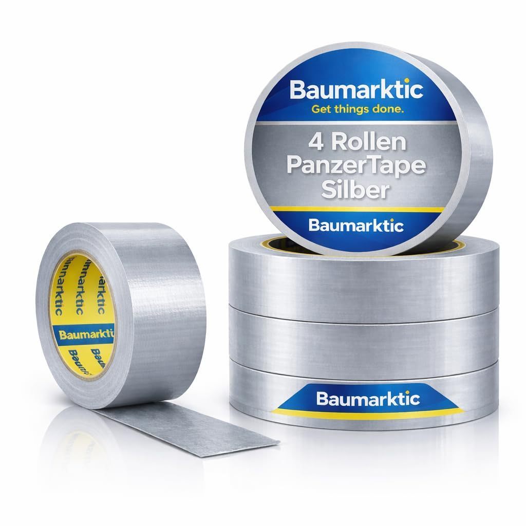 Image of 4x Silver Duct Tape – Armor Tape Fabric Adhesive Tape 50 M X 50 Mm – Ultra-strong & Weather-resistant – Repair Tape Adhesive Tape