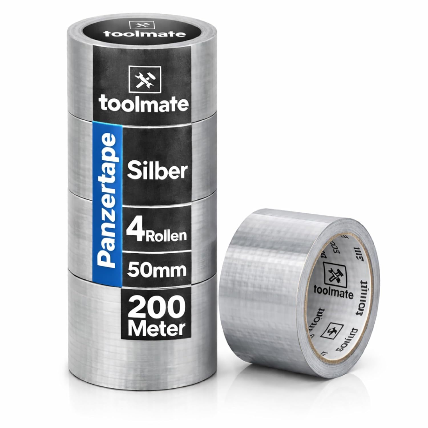 Image of 4x Armored Tape Repair Tape – Fabric Tape 50 M X 50 Mm – Ultra-strong & Weather-resistant – Silver Duct Tape