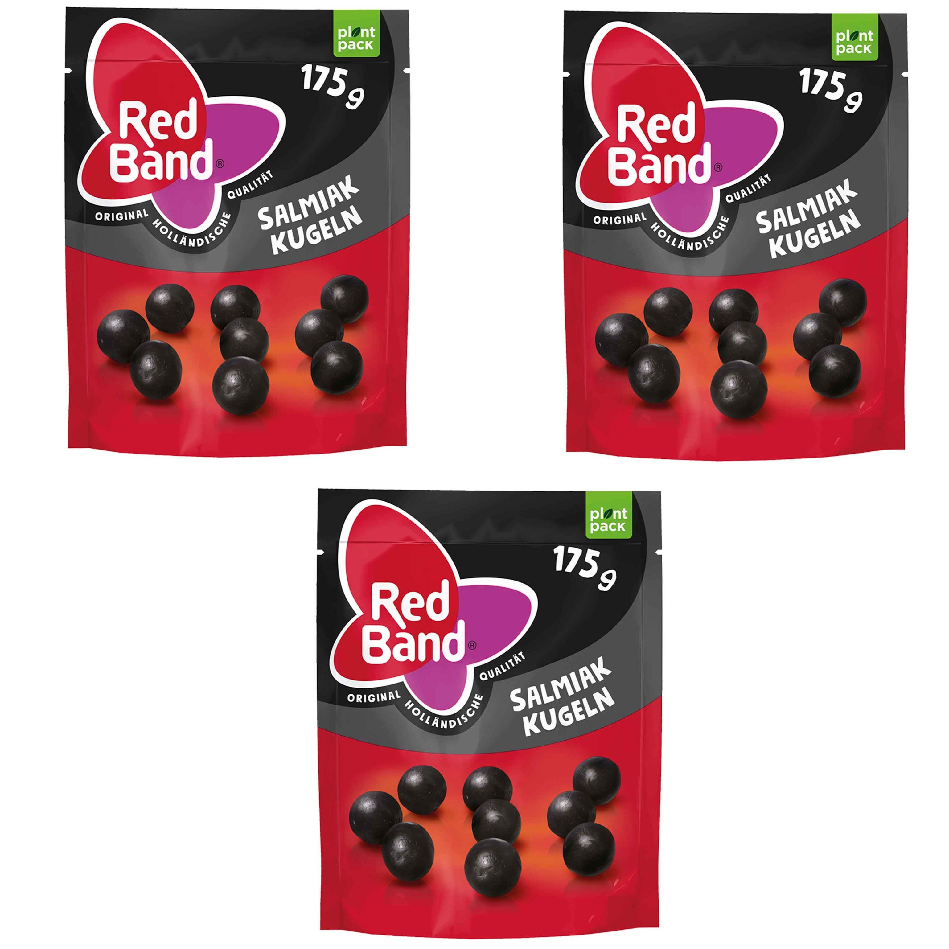 Image of Red Band Licorice Balls, 3 X 175g