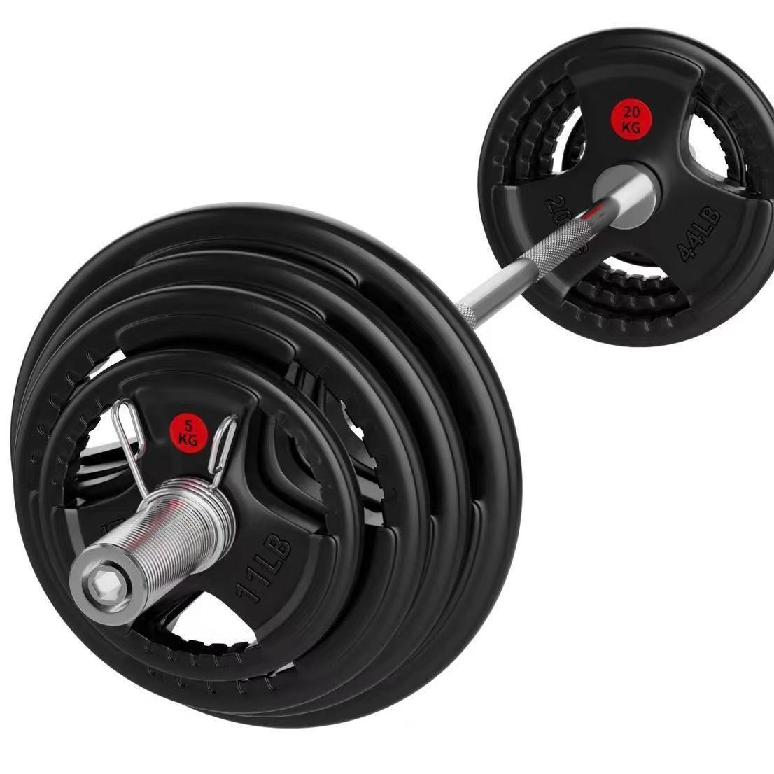 Image of 10kg (5kg*2pcs) Rubber-surfaced Dumbbell Plates, Ø50 Mm Aperture, Standard Rubber-cast Iron Plates, Suitable For Barbells, Dumbbells, Fitness, And .