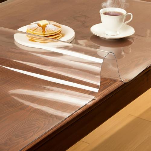 artwelt tischdecke transparent tischfolie 2.0mm tischschutz wasserdicht abwaschbar polyvinylchloride folie (240cm x 70cm )
