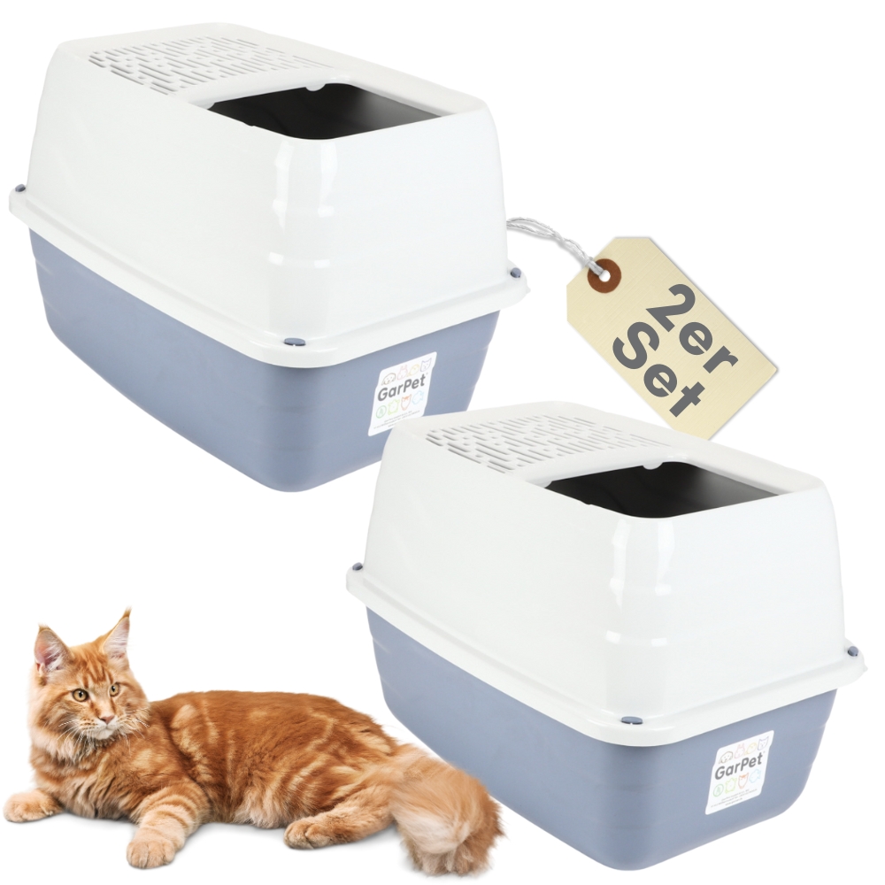 2-pack Top Entry Cat Litter Box, Enclosed Hooded Litter Box, Xxl Cat Toilet, Cat Litter Boxes