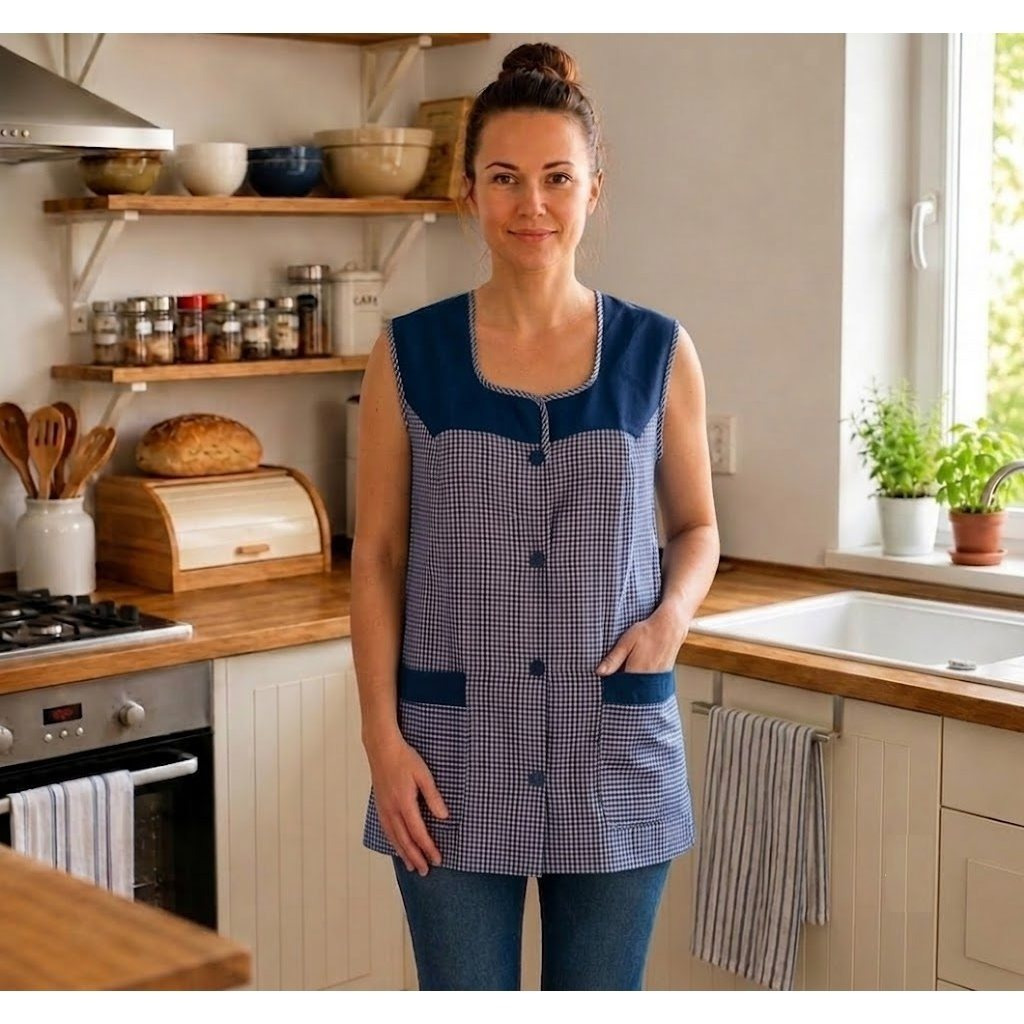 Women's Sleeveless Apron Kitchen Smock With Pockets, Vest, Practical And Comfortable Uniform For Work, Home Cleaning, Classic Tunic, Plus Size, Breathable Hospitality Restaurant Clothing