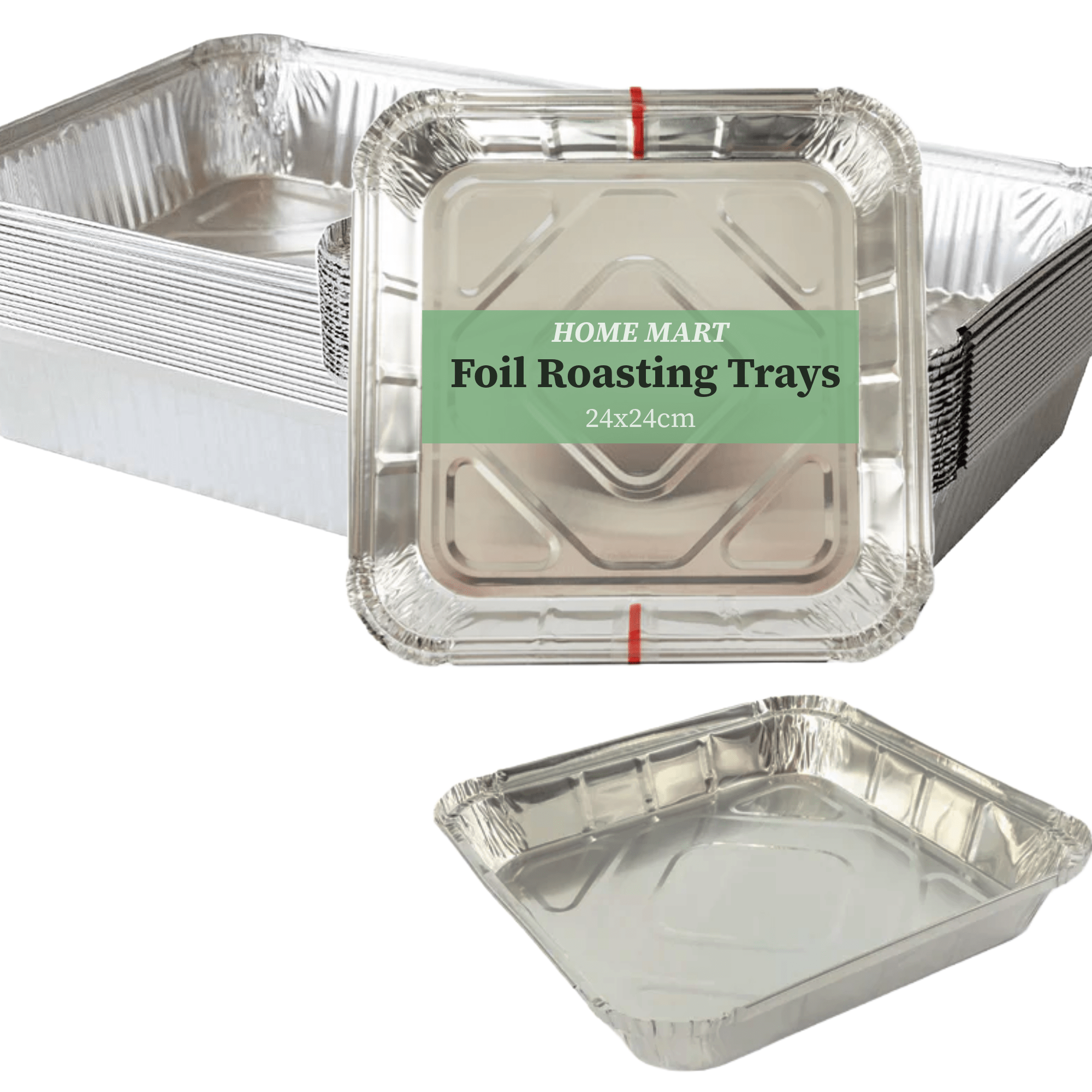 TEMU Pack Of 6 Disposable Foil Roasting Tray | Aluminium Foil Container For Baking, Roasting, Meal Prep & Takeaway Freezer, Catering & Food Storage |