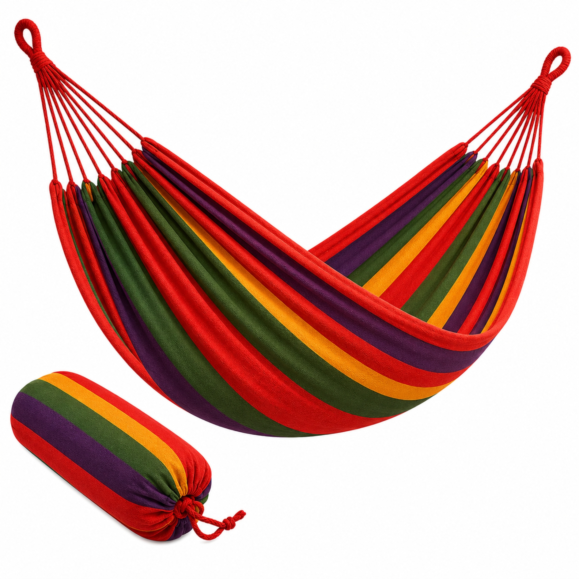 Image of Hammock 190 X 80 Cm Hanging Lounger With Carrying Bag, Garden Hammock, Hanging Swing, Hanging Chair For Leisure, Relaxation, Garden, Terrace, Camping, Outdoor, Supports Up To 150 Kg