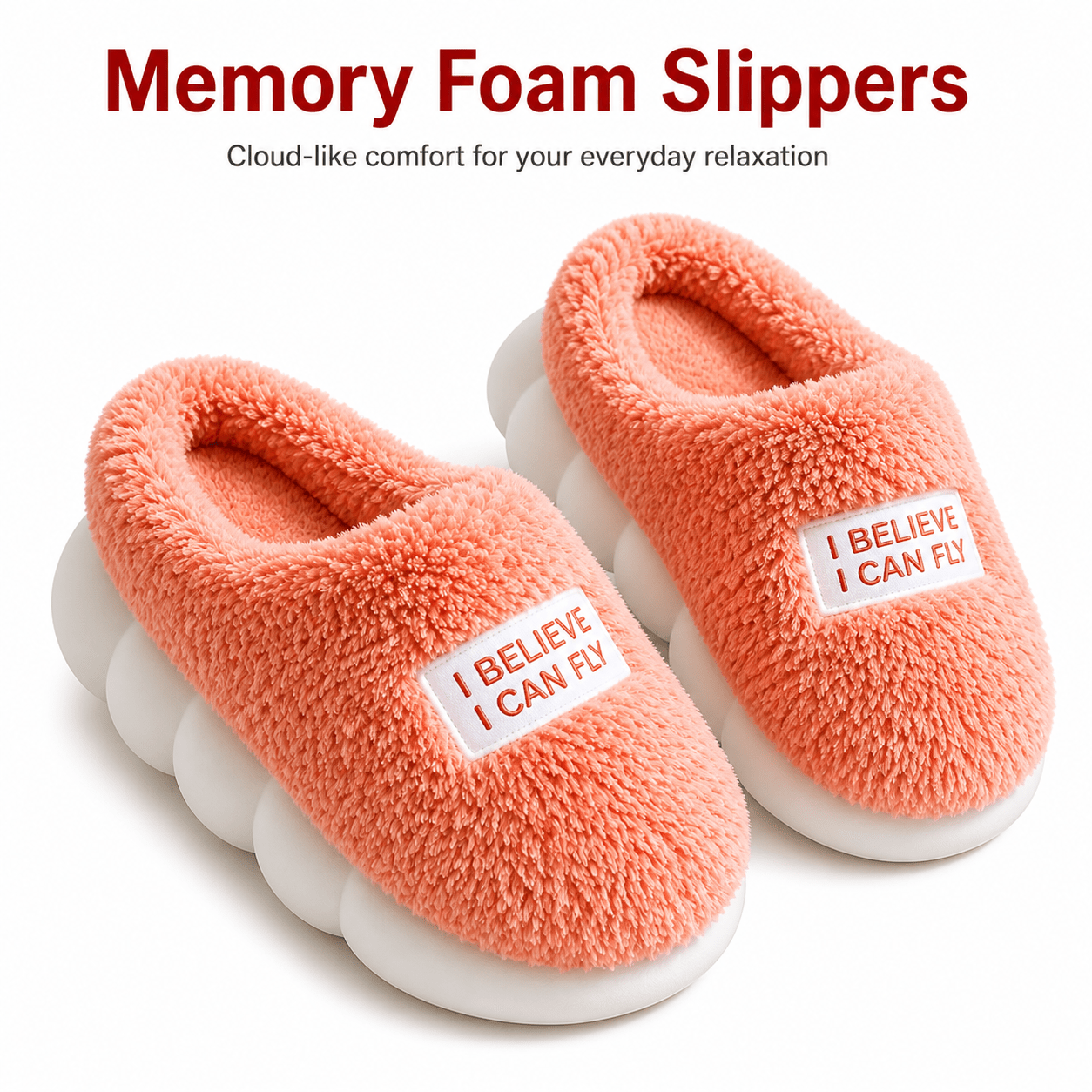 TEMU Women’s Memory Foam Slippers – Soft Plush Cotton Indoor/outdoor Slides, Warm Winter House Shoes, Non-slip Flat Slippers