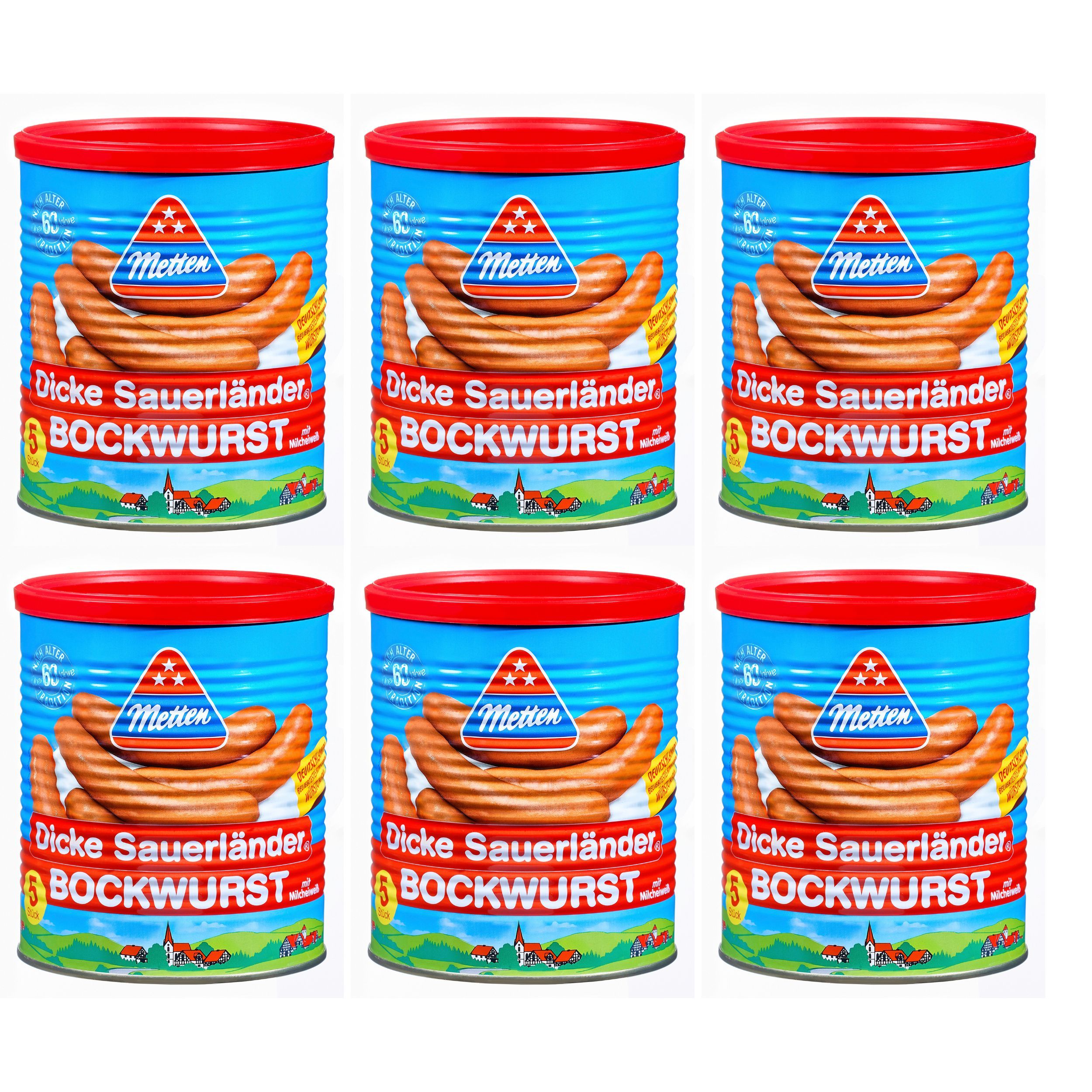 Metten Thick Sauerland Bockwurst - 6-pack (6 X 400g)