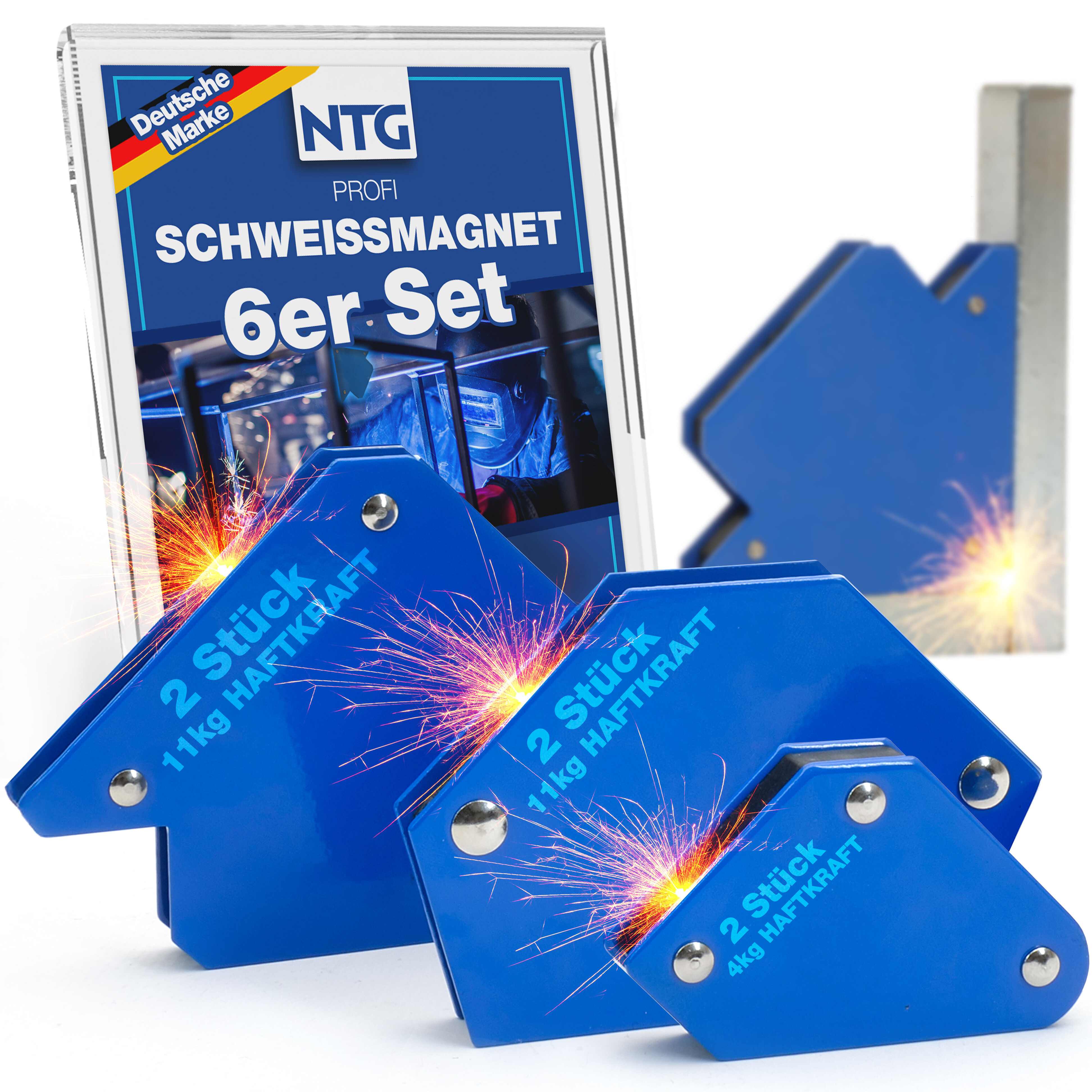 Ntg Magnetic Welding Angle Set: 6-piece High- Kit For Precise Welding Joints | Magnetic Welding With 30°, 45°, 60°, 75°, 90°, 135° | Welding Accessories For Secure