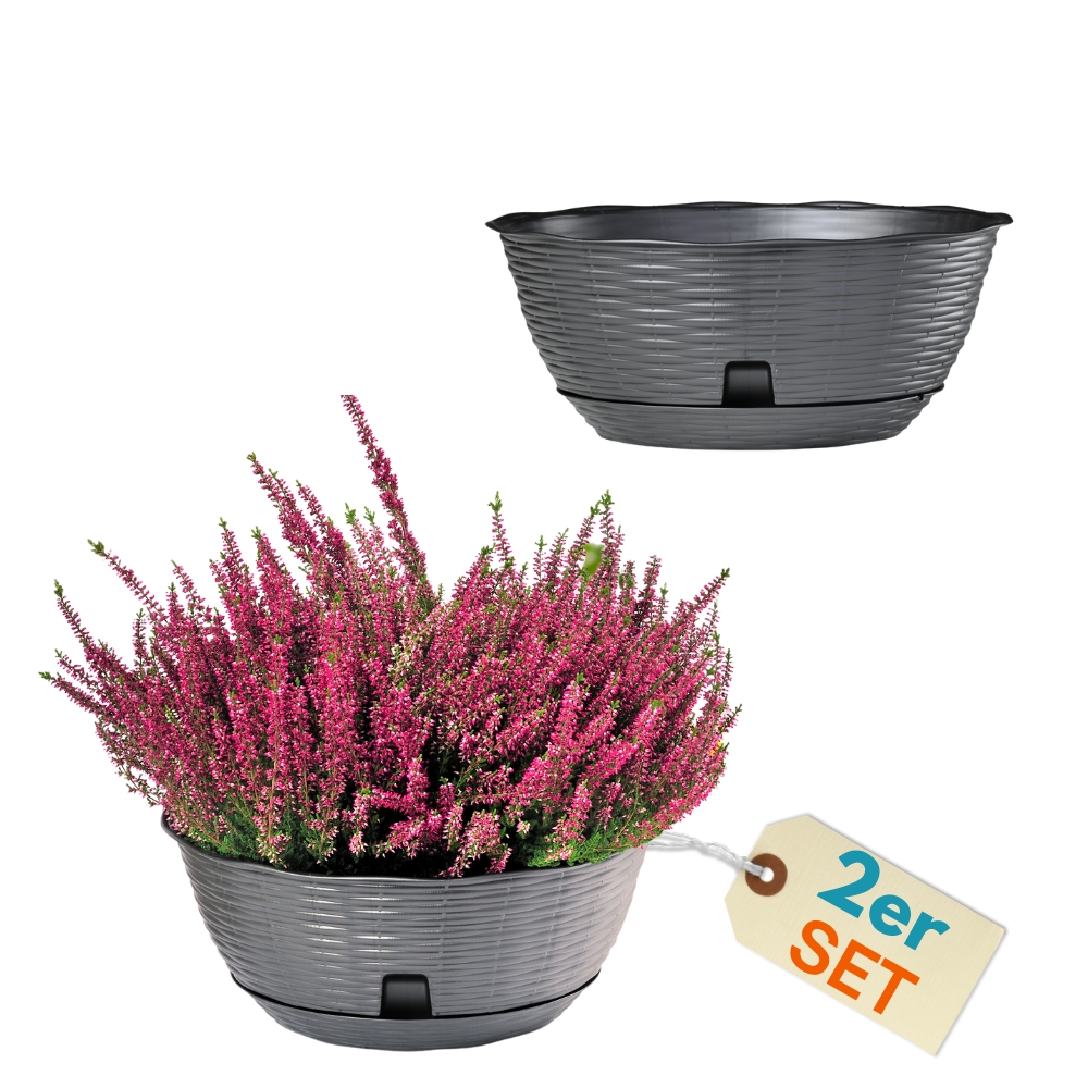 2-piece Set Round Plant Saucer, Flower Pot Tray, Outdoor Bonsai Pot Saucer, Includes Coaster, , 30 Cm