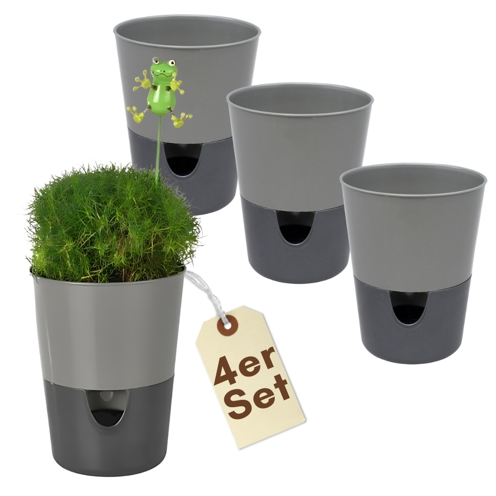 4pcs Set Of Self-watering Pot Kitchen Self-watering Pot Flower Pot With Irrigation System Basil Pot Garden Kitchen 11 Cm