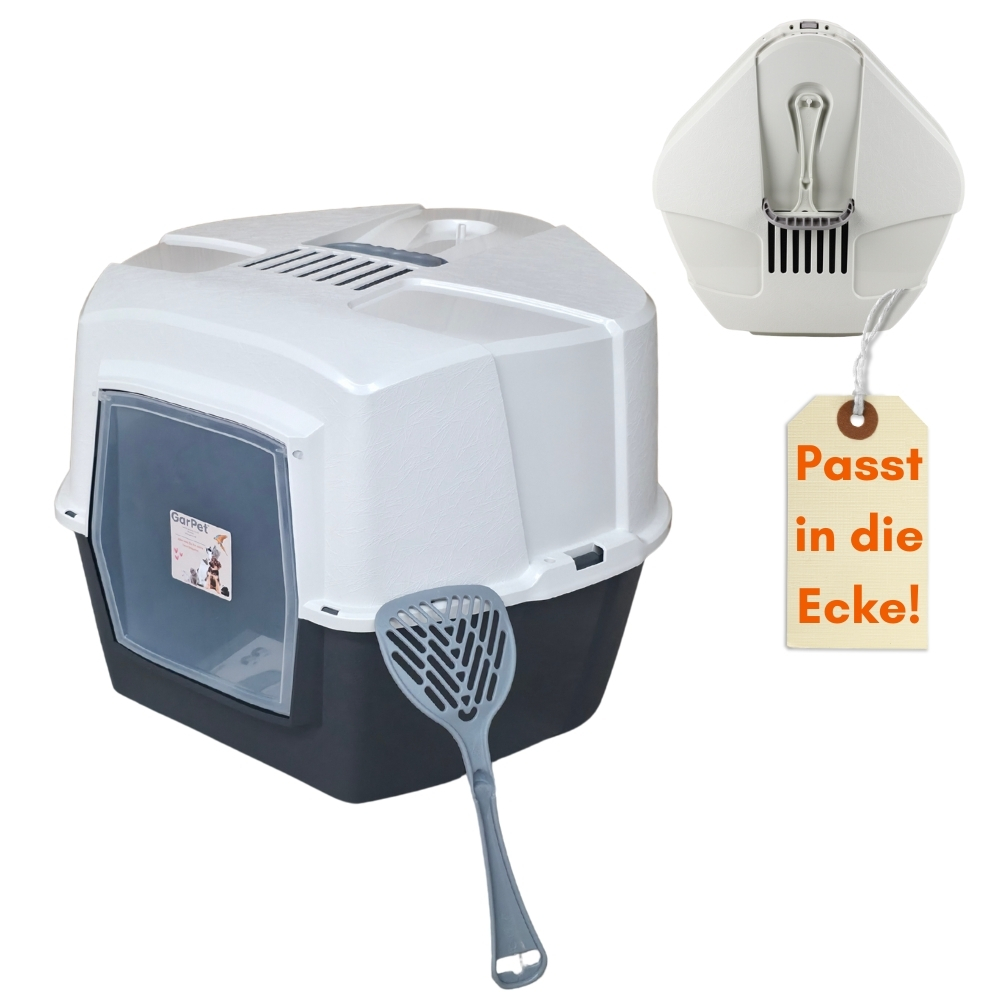 Image of Corner Litter Box Xxl Large Toilet With Lid Xxl Jumbo Corner Toilet Cat Head Toilet Filter Shovel