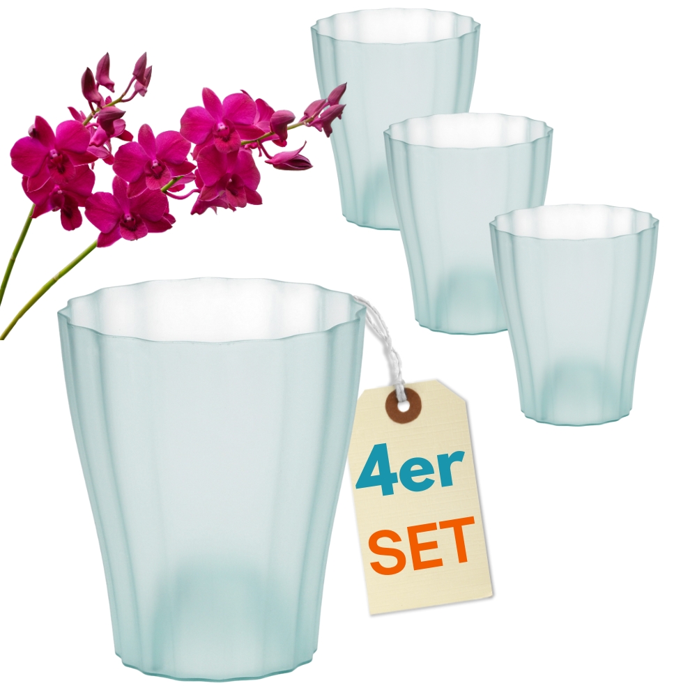 4-piece Set Transparent Orchid Pot, Plastic Overpot For Orchids, Elegant Clear 13 Cm Glass-like Planters