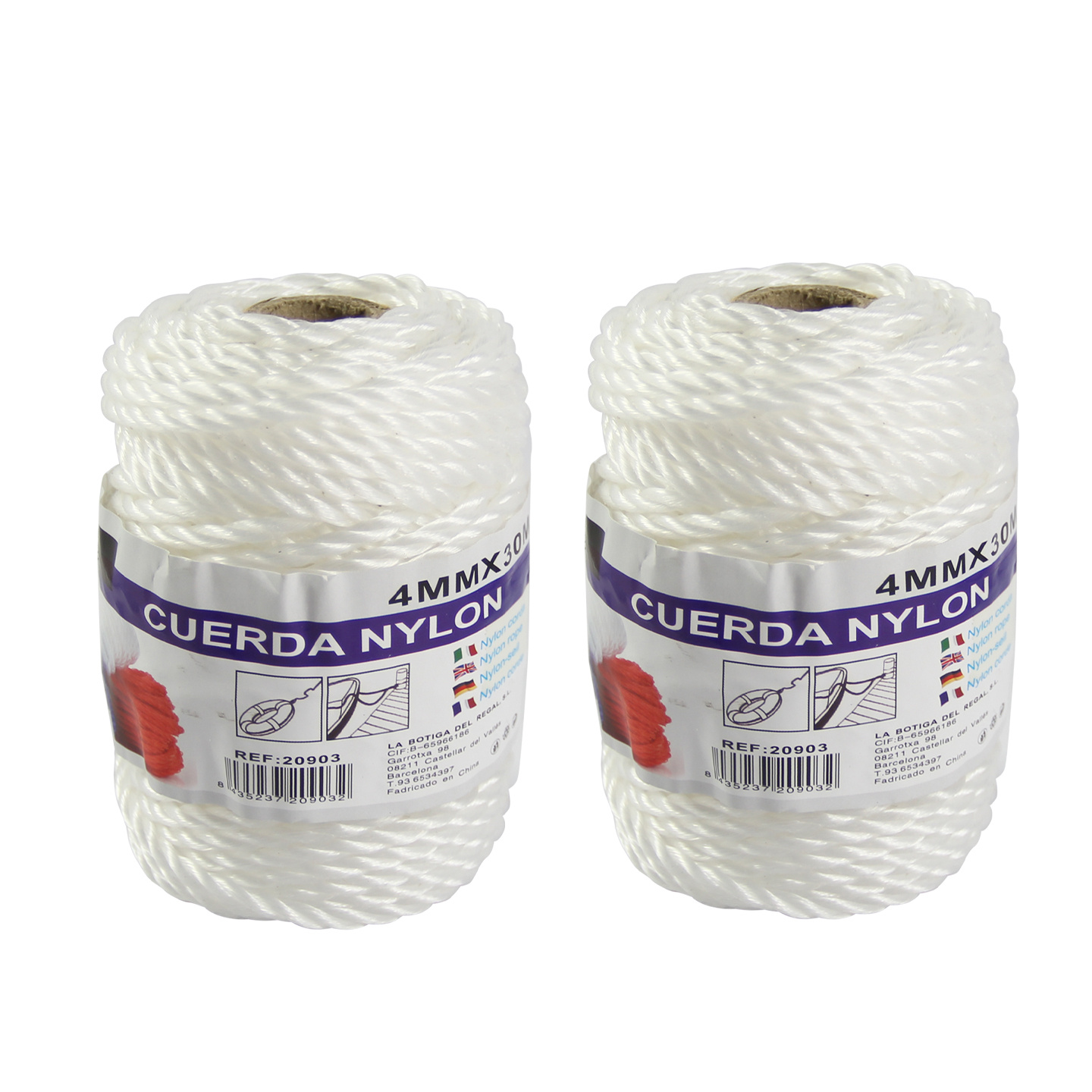 TEMU Cuerda Trenzada de Nailon 4mm×30m (2 Piezas) :Hilo de nailon resistente para domésticos, y multiusos
