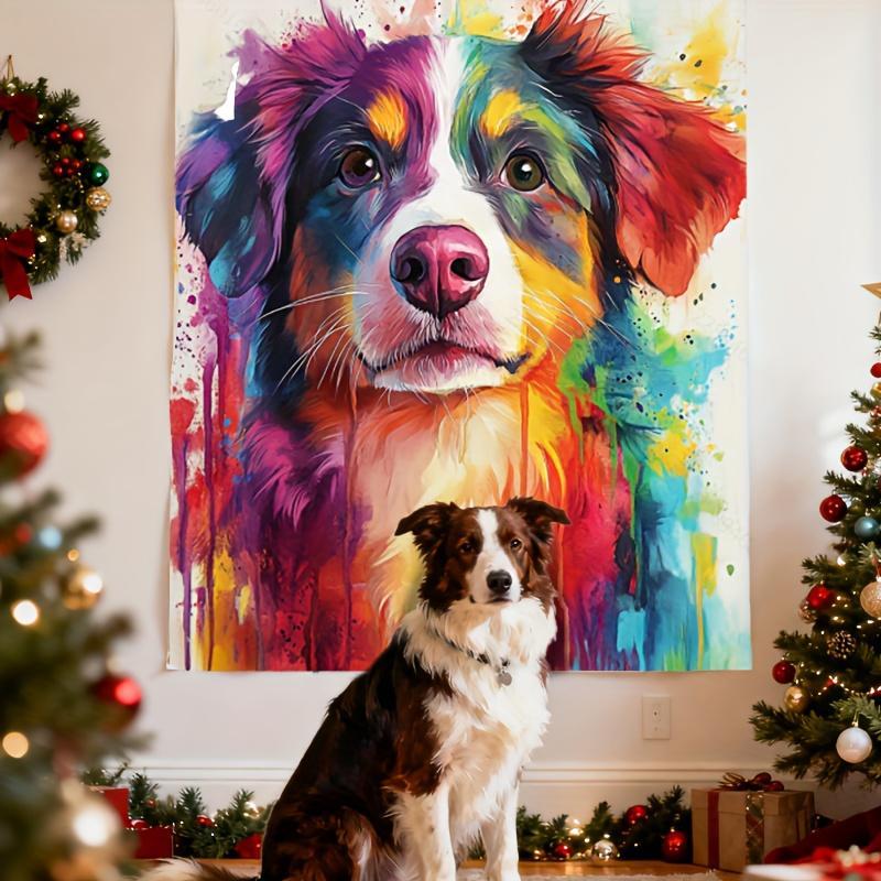 TEMU 1pc 2d Flat Ink Watercolor Decorative Painting, Canvas Painting, Framed, Your Pet's Photo And I Will Create A Personalized Version For You, Dog