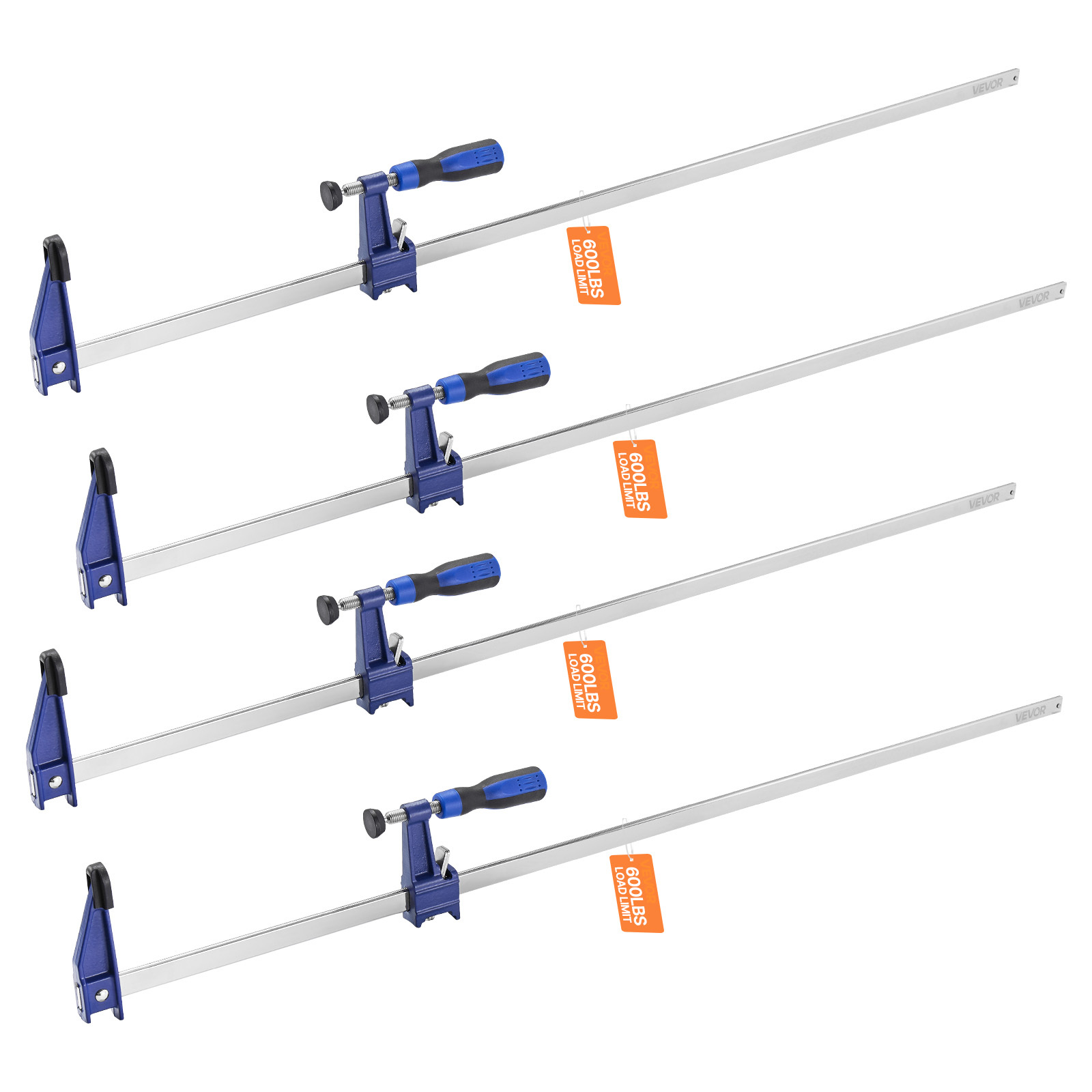 TEMU Vevor Bar Clamps For Woodworking, 4-pack 91.4 Cm Opening, Lockable F-clamp With 272 Kg Load Limit, 63.5 Mm Depth, Cast Iron And Carbon Steel, ,