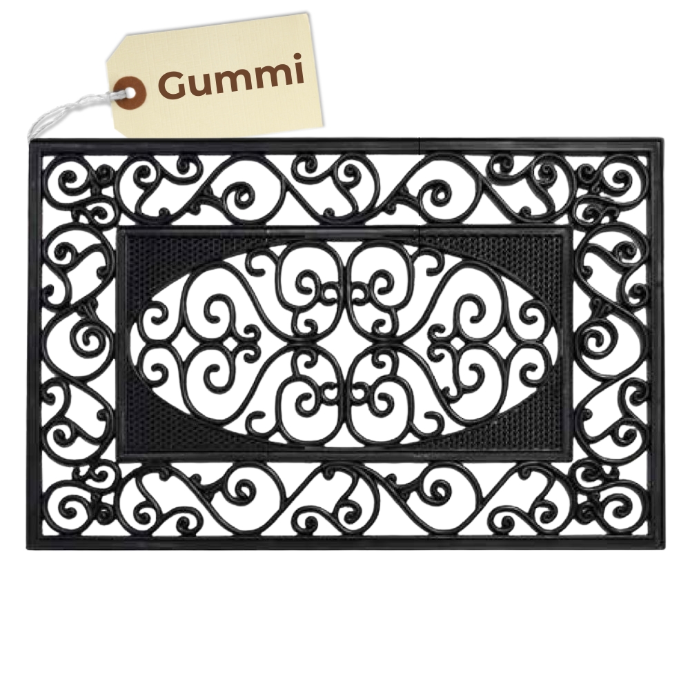 Image of Outdoor Doormat, Rubber Doormat, Shoe Scraper, Weatherproof Dirt Trap Mat, Exterior Foot Wiper For Front Door