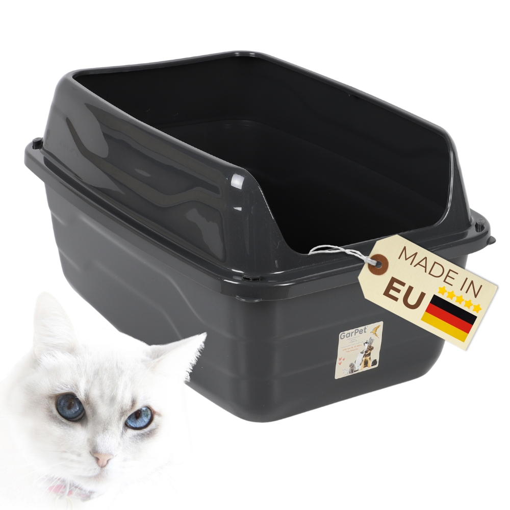 Image of Cat Toilet Xxl Open Black With High Rim