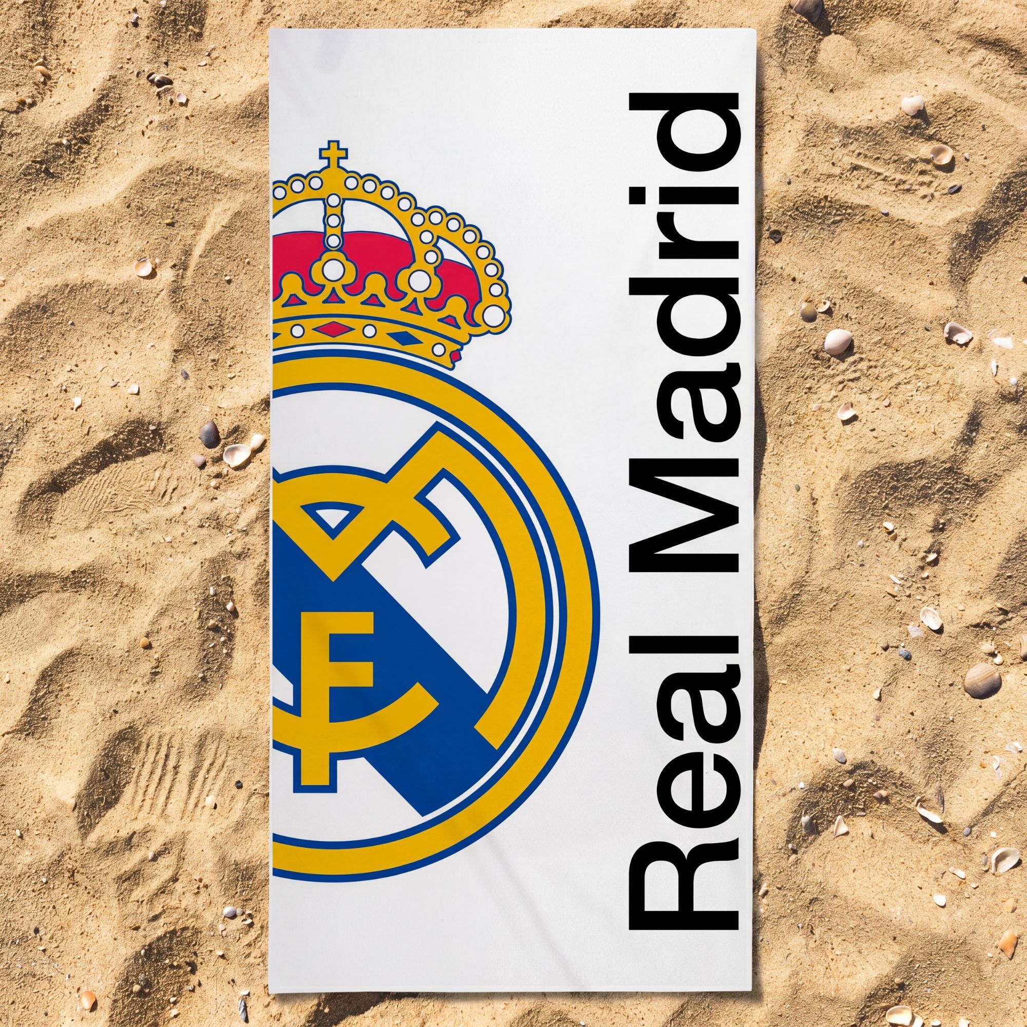TEMU Toalla Real Madrid diseño oficial con del club y colores emblemáticos - Toalla de Madrid y baño de gran tamaño ideal para fans del equipo con