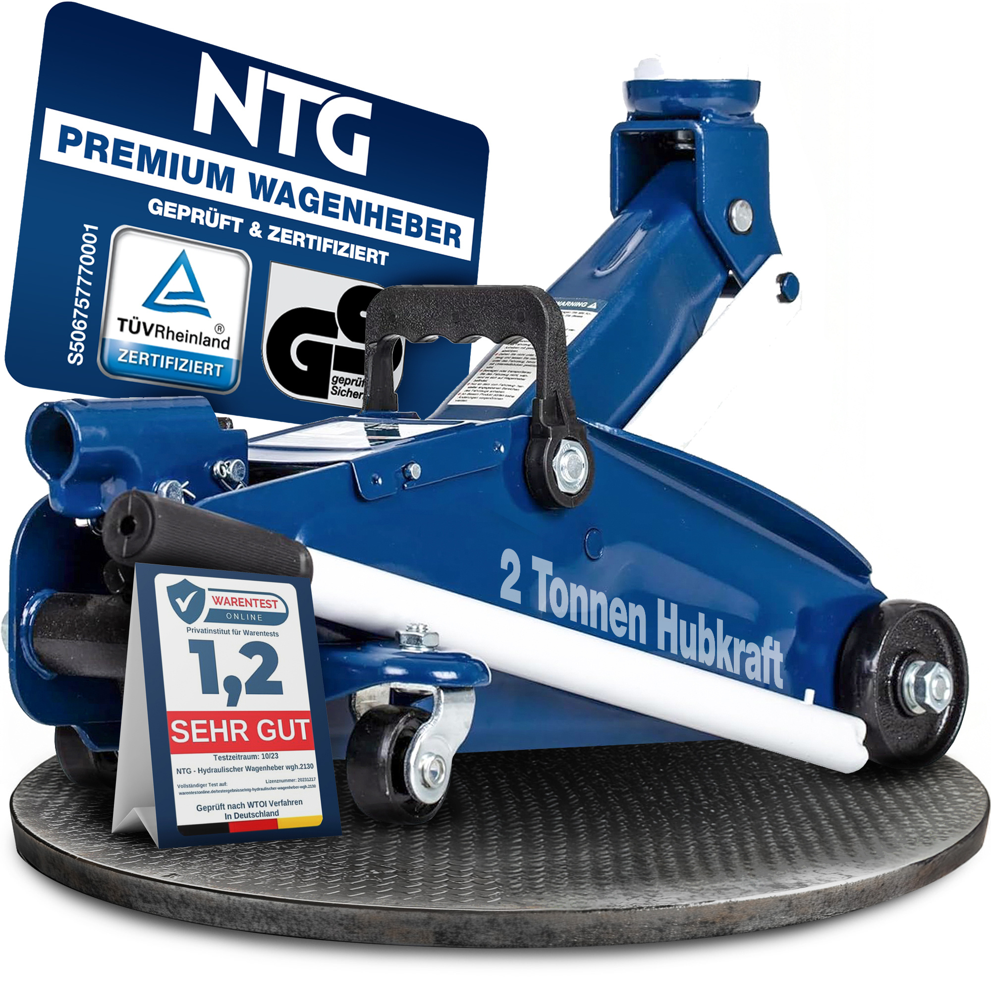 Image of Hydraulic Car Jack 2 - Tüv Certified With 130-330 Mm Lifting Height - Hydraulic Jack For Car & Workshop - Steel Construction Hydraulic Trolley Jack