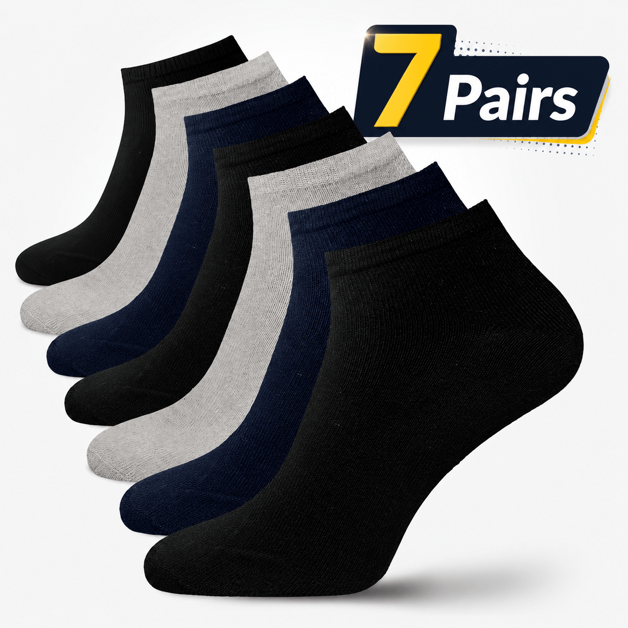 TEMU Mens Trainer Socks 7 Or 14 Pairs Pack - Breathable Low Cut Ankle Sports Socks Lightweight Athletic Running Gym Casual Everyday Footwear Uk Size