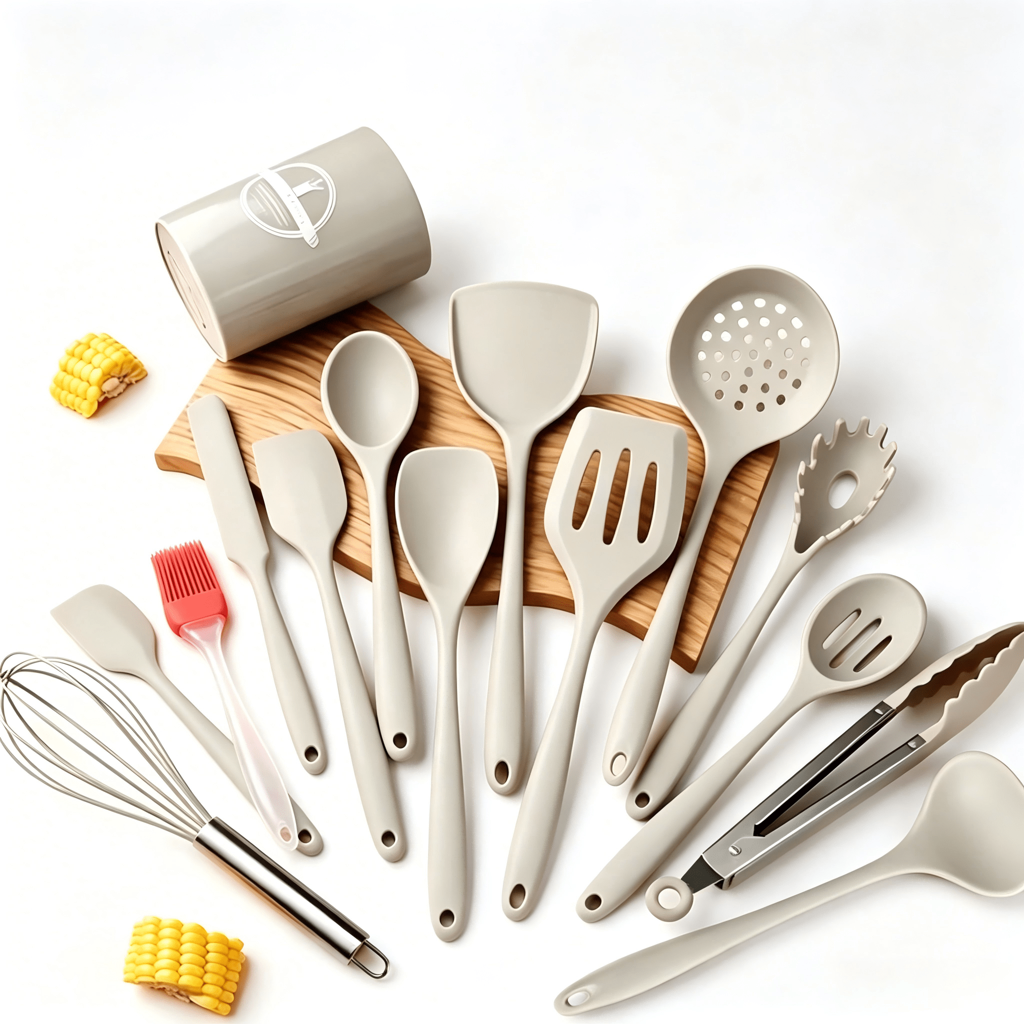 Image of 14 Pcs Silicone Kitchen Utensils Set, Heat Resistant Cooking Utensils With Spoon Rest & Storage Holder, Kitchen Tools