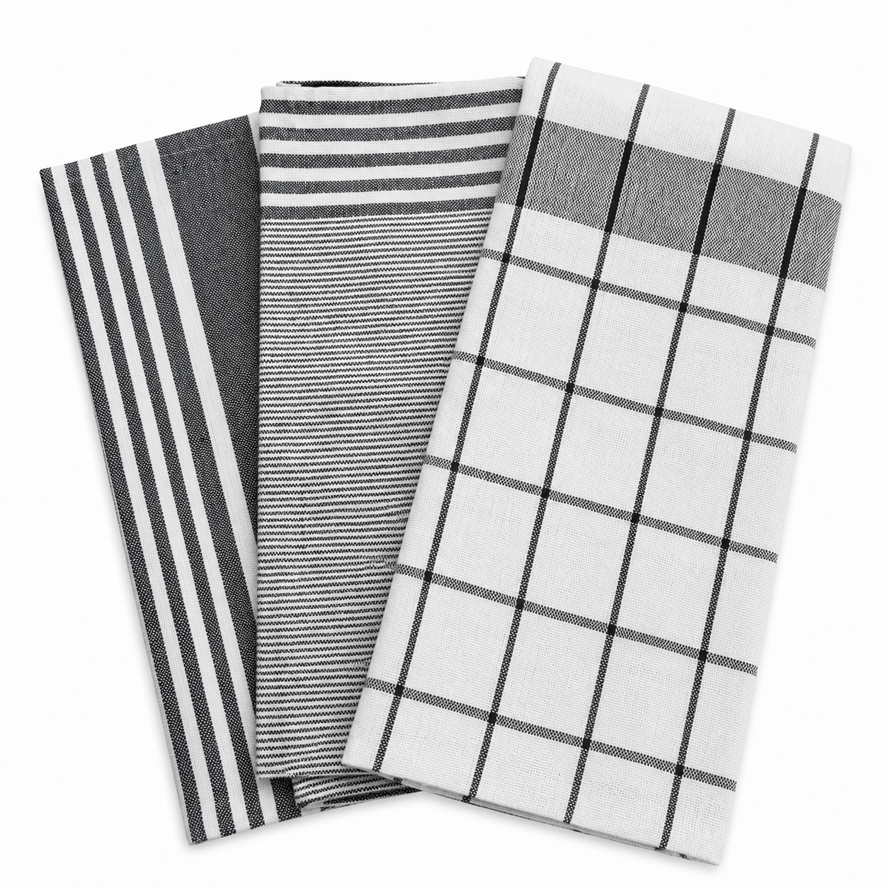 12pcs Of Dish Towels For Drying, 100%, 4 Designs