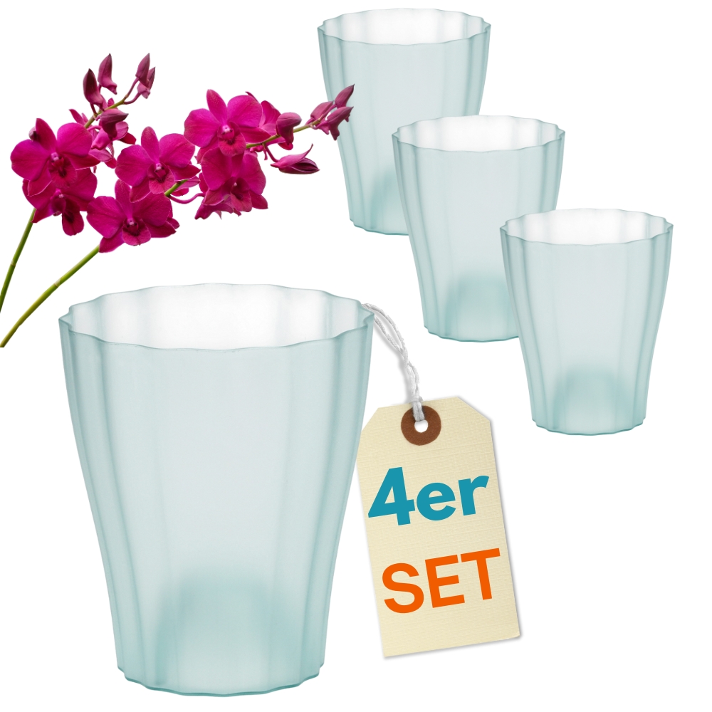 4pcs Set Transparent Orchid Pot Orchid Overpot Plant Pots Overpots For Orchids Made Of Plastic Inner Transparent Elegant 16 Cm Glass