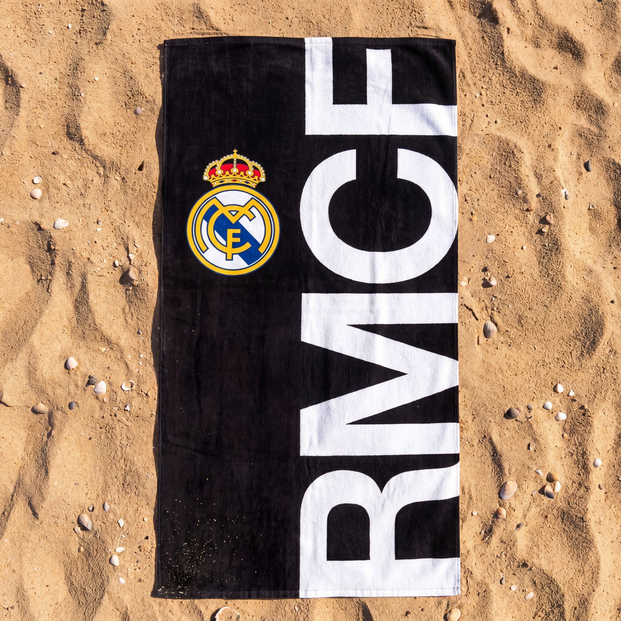 TEMU Toalla Real Madrid diseño oficial con del club y colores emblemáticos - Toalla de Madrid y baño de gran tamaño ideal para fans del equipo con