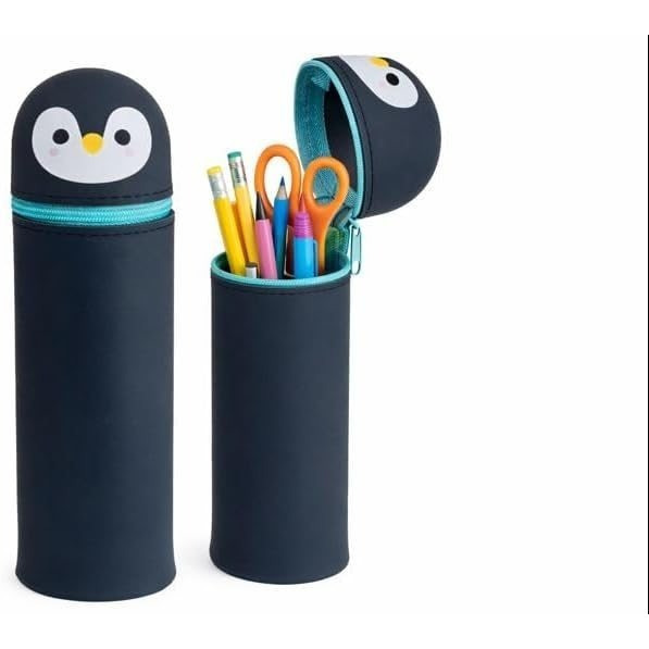 Image of 2-in-1 Cute Federmäppchen Kawaii - Penguin / Koala – Large Capacity, Pencil Case & Pencil Holder – Funny Animal Pouch For School & Office