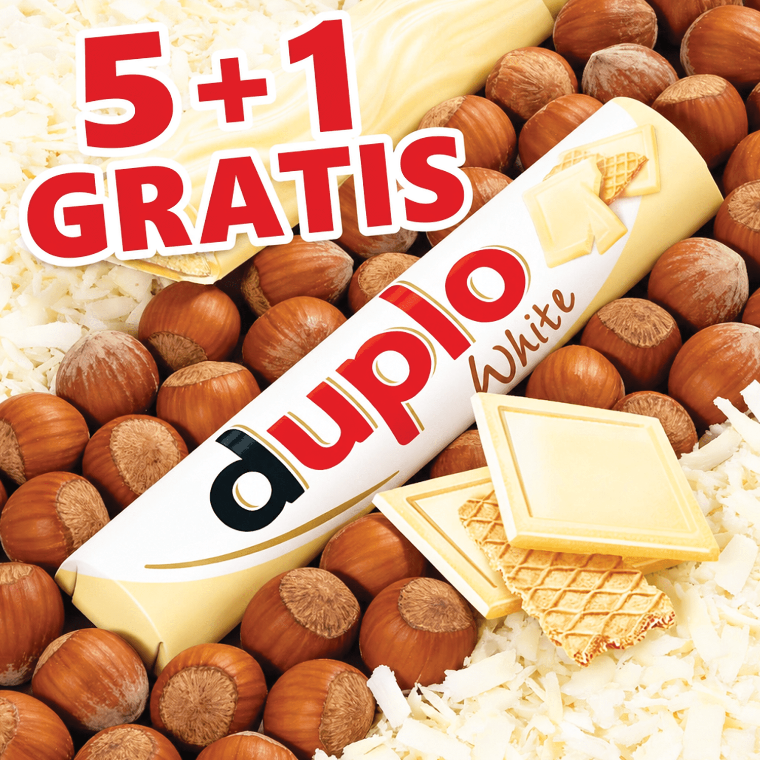 Image of 5-plus-1 Free - 6-pack Ferrero Duplo White Bars – Wafer Bars With Nougat Cream Filling And White Chocolate Coating – 6x18.2g