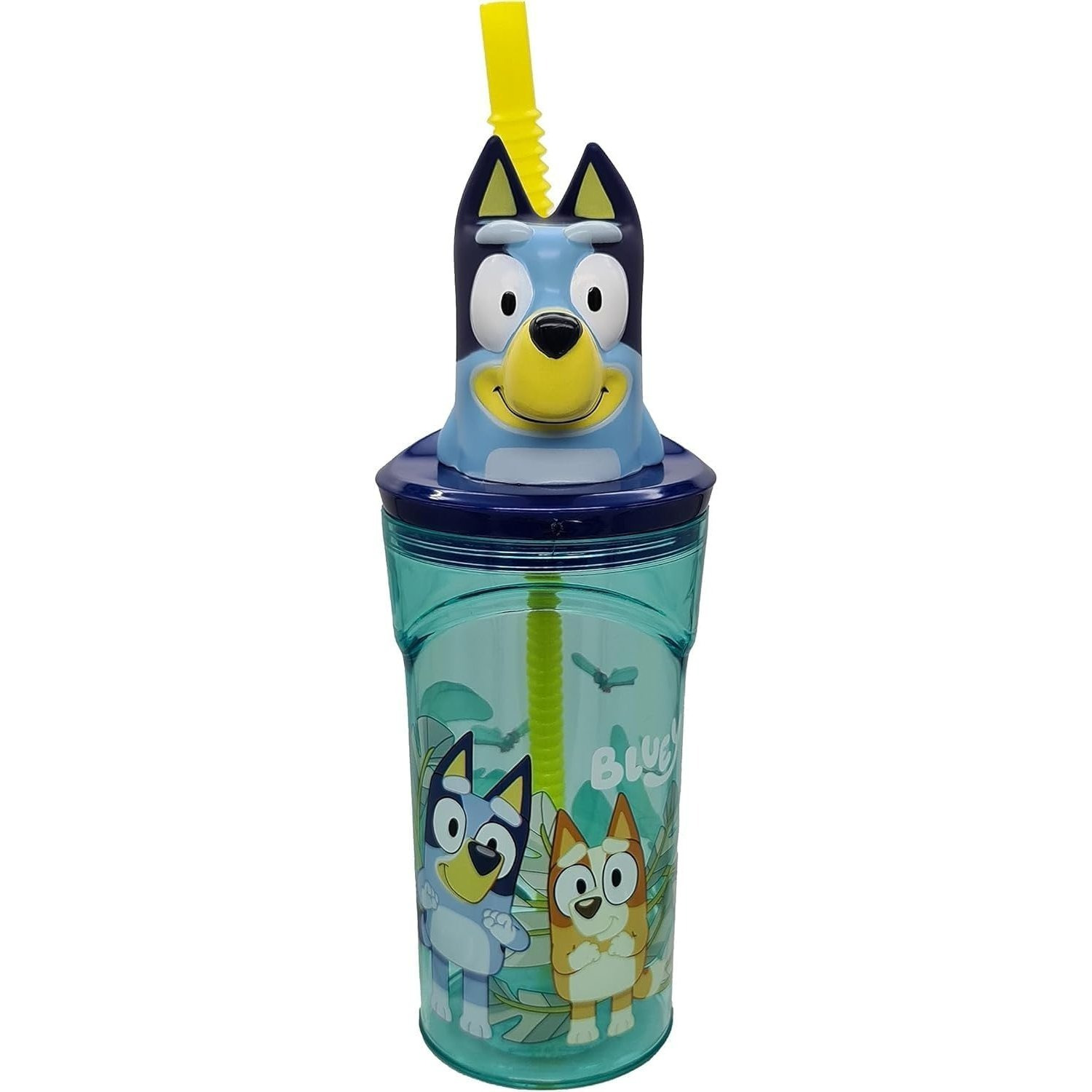 Image of 360ml Glass With Straw And 3d Character Water Bottle For Kids And Teenagers