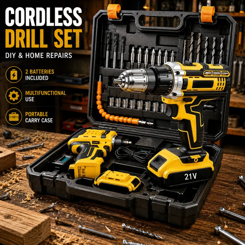 mini cordless power drill 21v lithium battery electric screwdriver impact drill and hammer drill