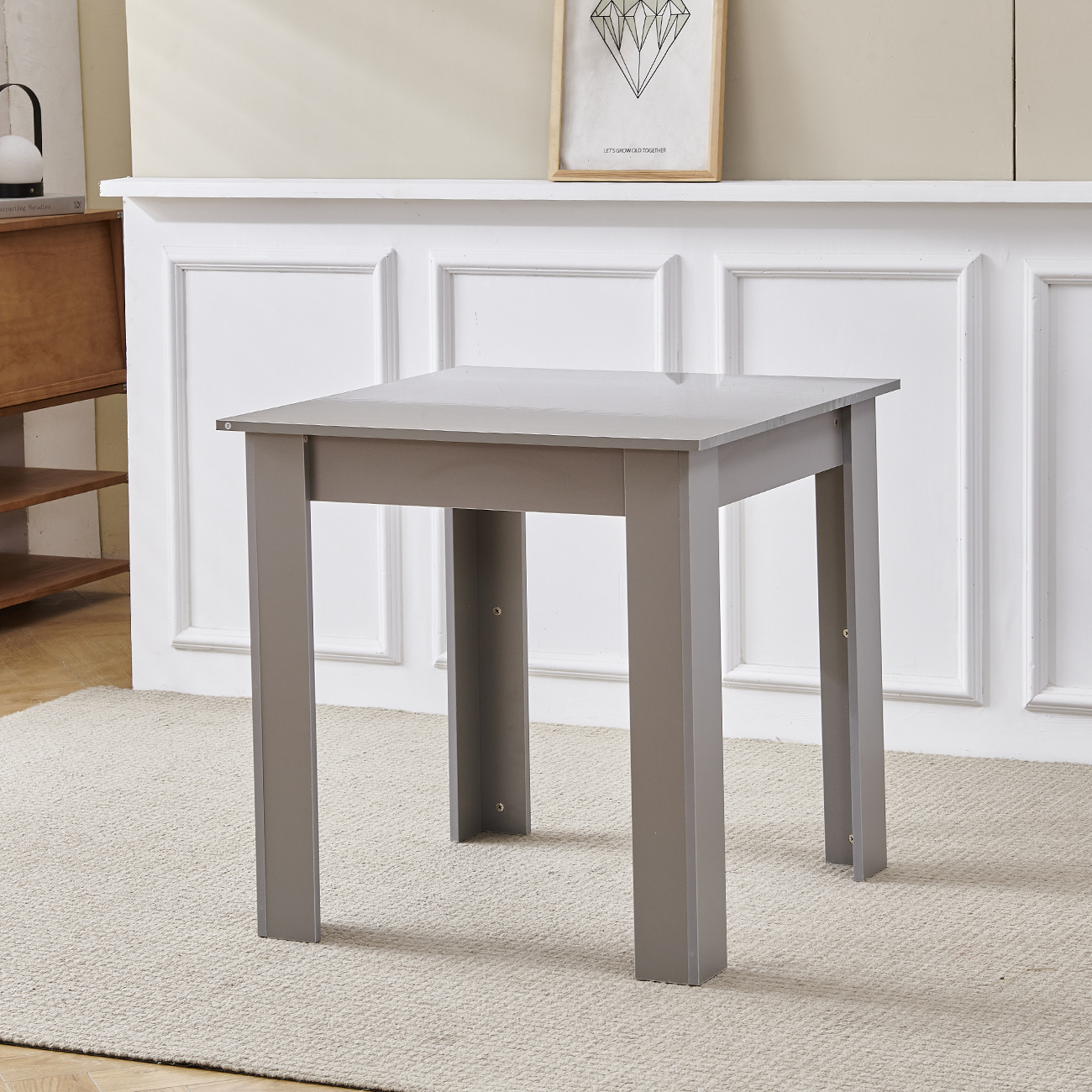 Small Dining Table, Space Square Kitchen Table For Small Spaces, Cm High Glossing Tabletop