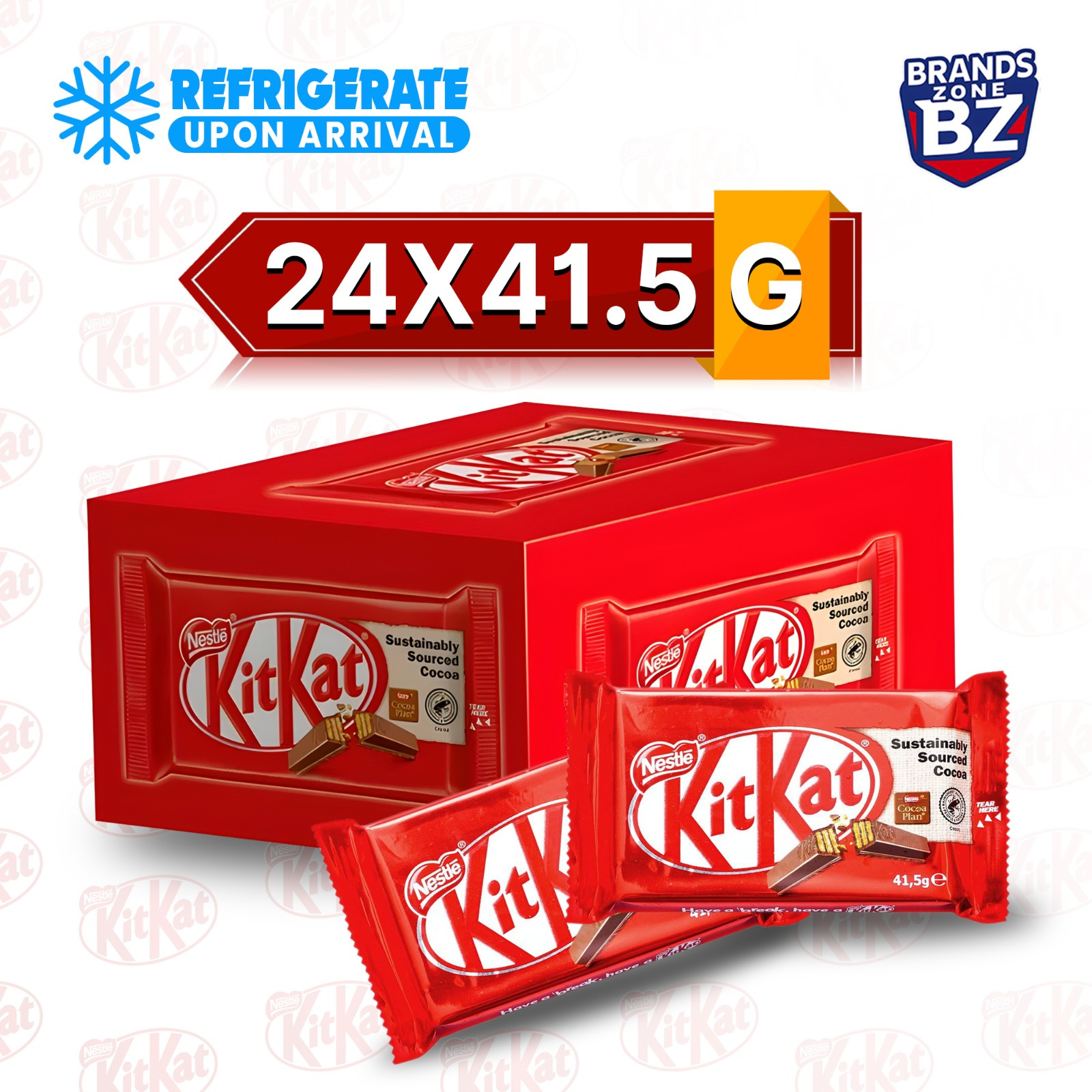 TEMU Kitkat 4 Finger Milk Chocolate Bar 41.5g (pack Of 24)