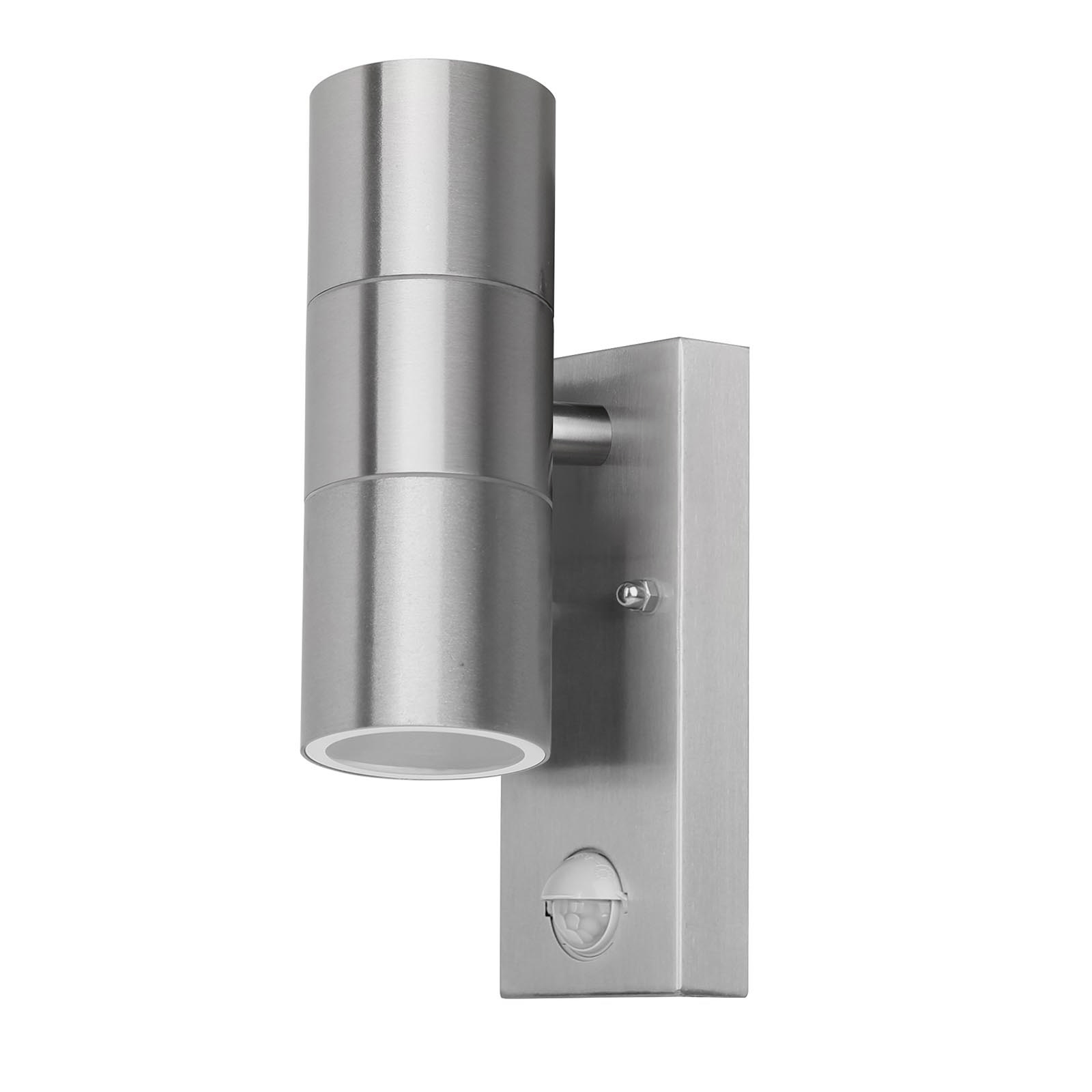 Image of Outdoor Wall Lamp With Motion Sensor, Stainless Steel Wall Light With 2x Gu10 Socket, Round Outdoor Wall Light With And Downward Light, Down Light For Garden, Yard, Entrance And House Wall – Without