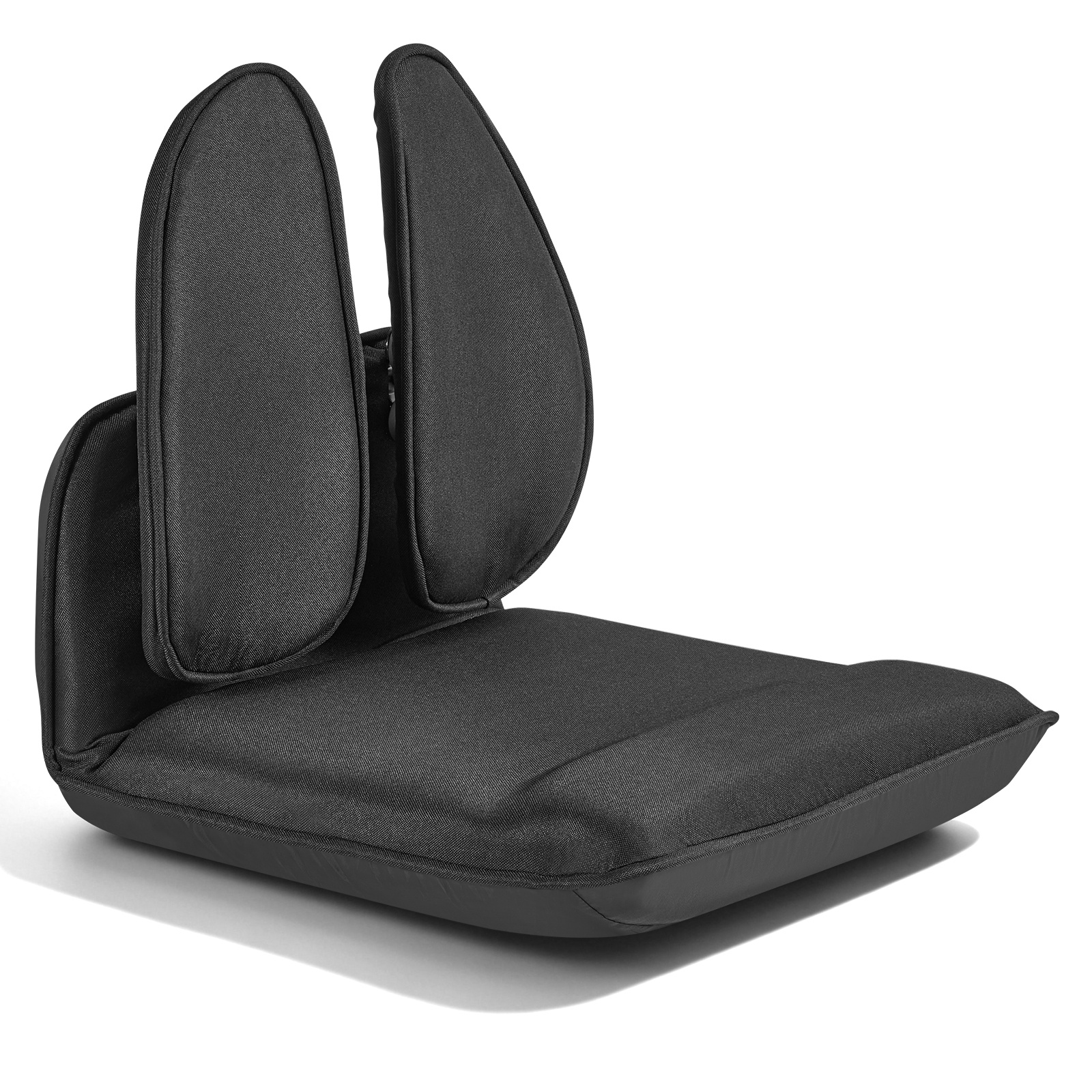Image of Vevor Floor Chair, 5 Adjustable Folding Floor Gaming Chair With Ergonomic Back Support, Sturdy Metal Frame With Recycled Foam And Linen Fabric, Multifunctional For Reading, Relaxing, Black