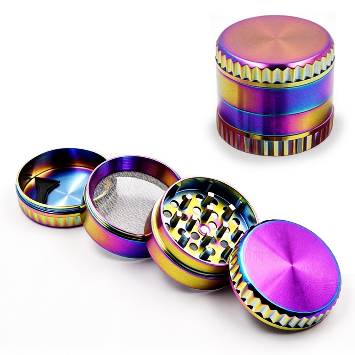 Image of Spice Grinder, 50mm Diameter Four-piece Magnetic Multi-functional Heavy-duty Handheld Grinder, For Powder, With Sharp .